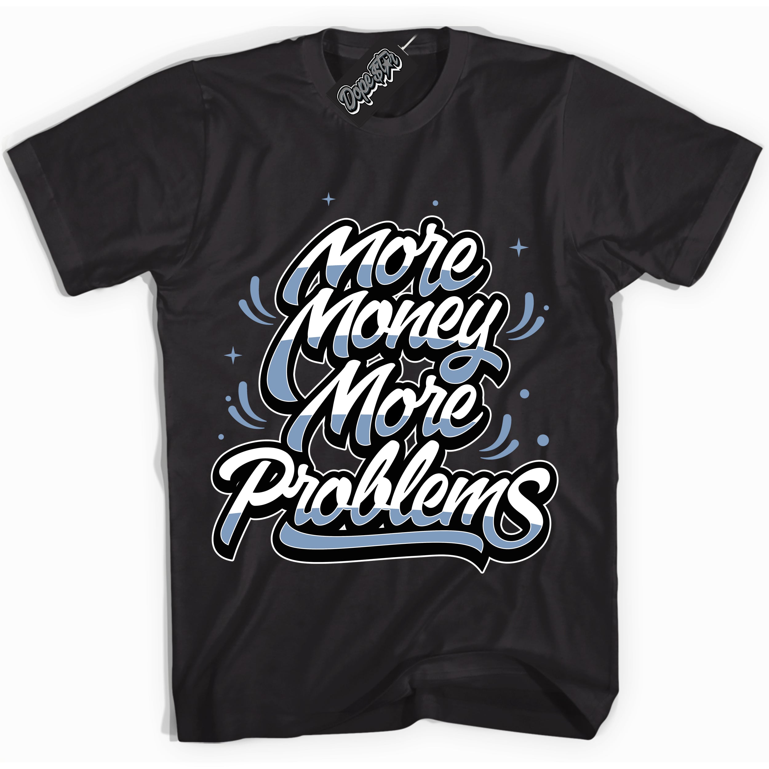 Cool Black Shirt with “ More Money More Problems” design that perfectly matches Reverse Oreo 6s Sneakers.