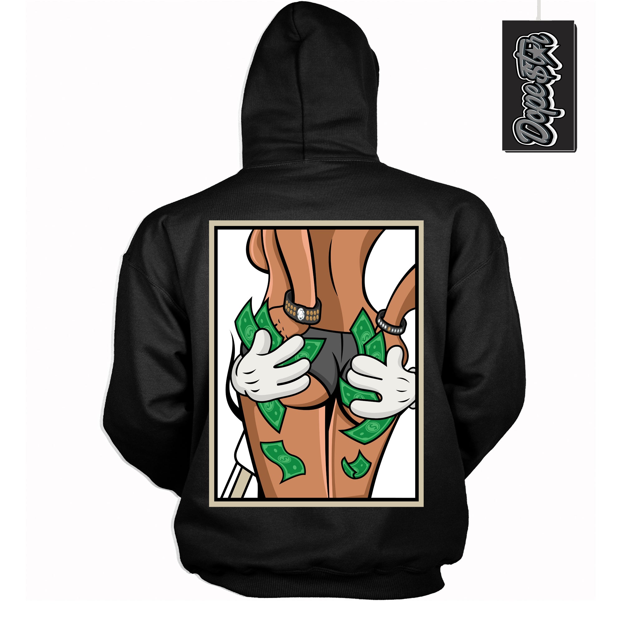 Cool Black Hoodie with “ Money Hands ”  design that Perfectly Matches  Gratitude 11s Sneakers.