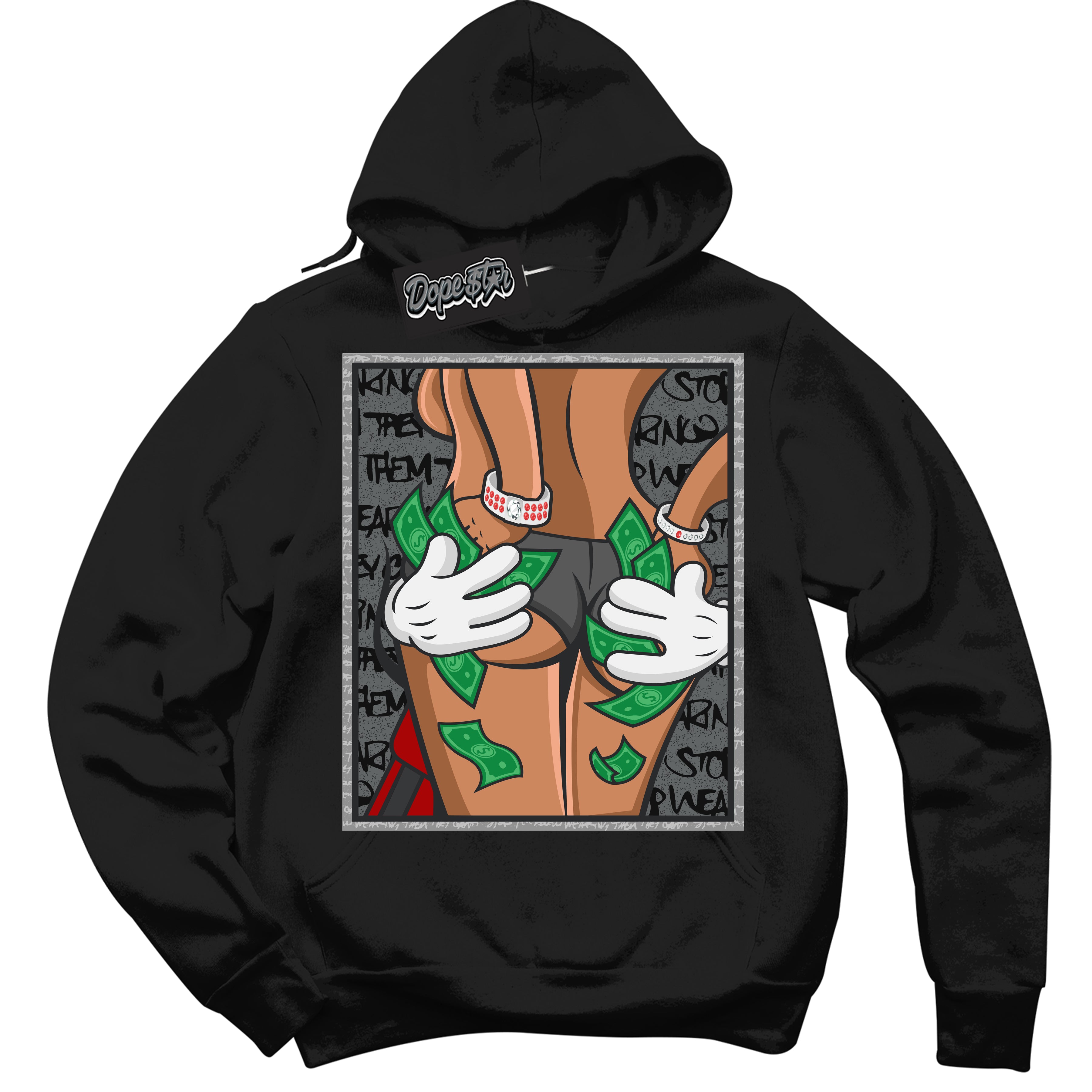 Cool Black Hoodie with “ Money Hands ”  design that Perfectly Matches Rebellionaire 1s Sneakers.