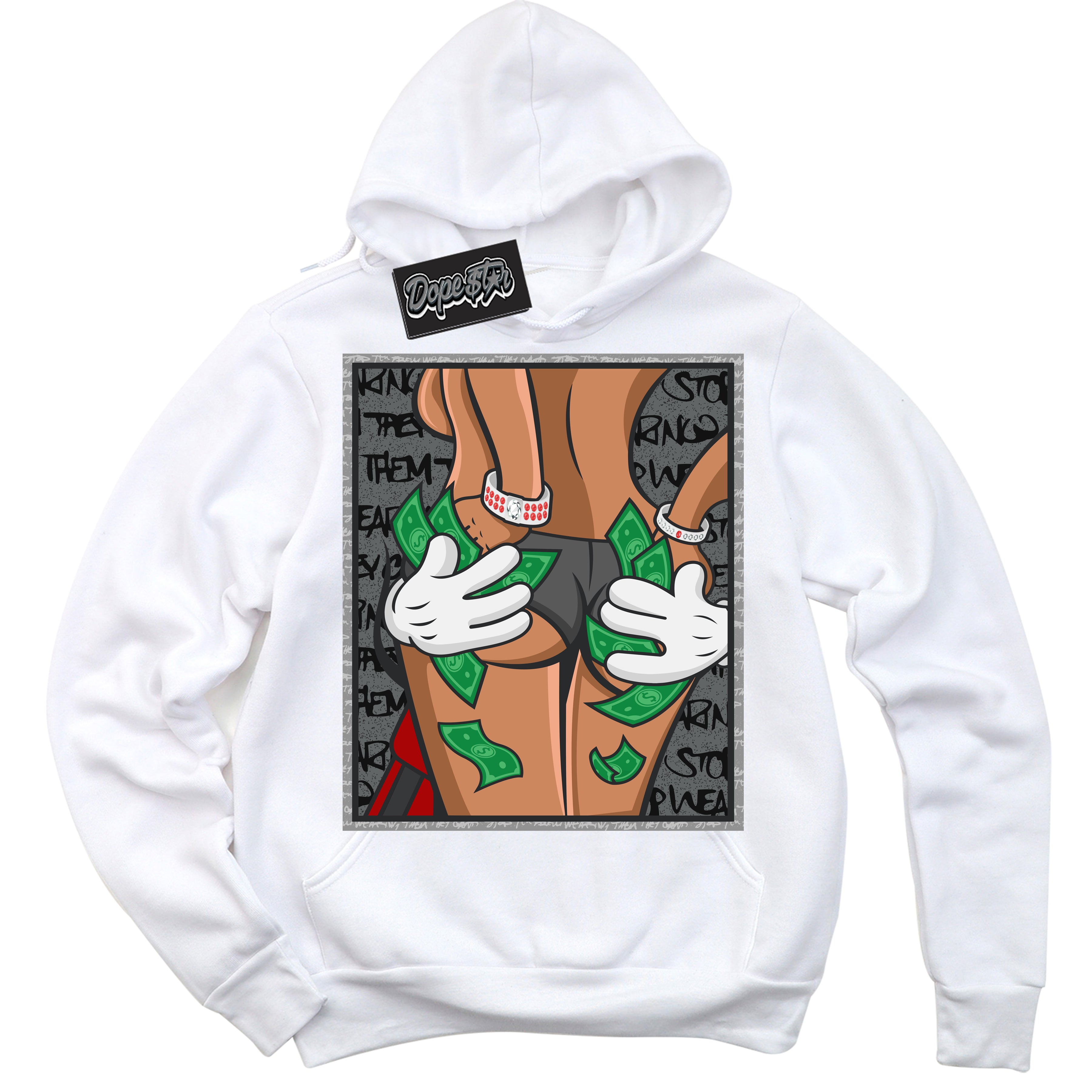 Cool White Hoodie with “ Money Hands ”  design that Perfectly Matches Rebellionaire 1s Sneakers.