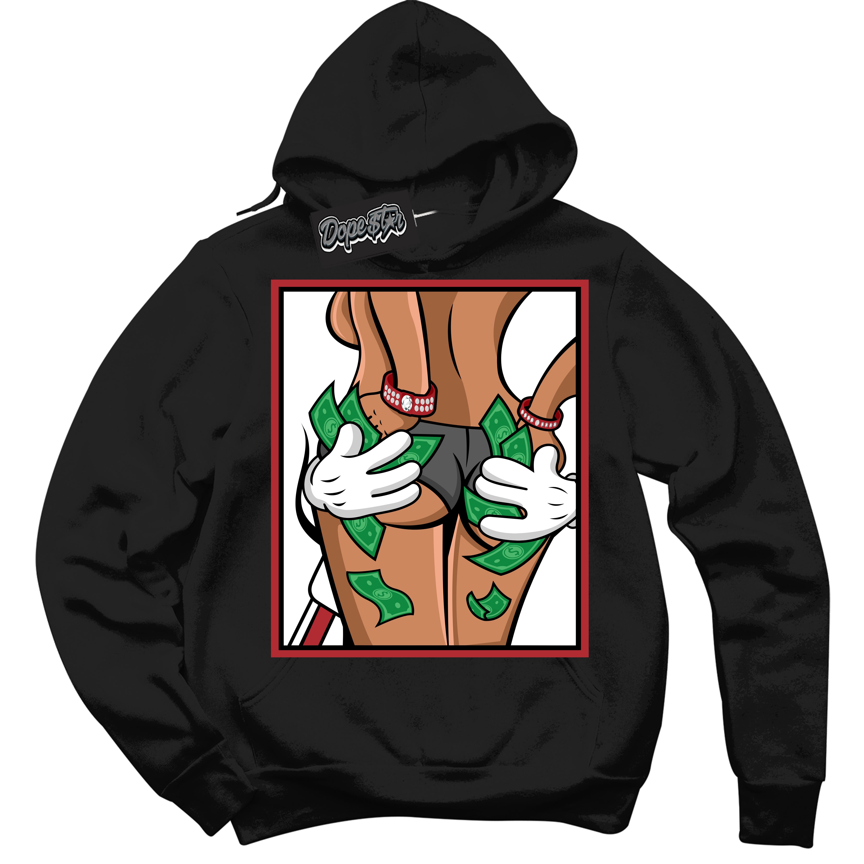 Cool Black Hoodie With “ Money Hands “ Design That Perfectly Matches Lost And Found 1s Sneakers