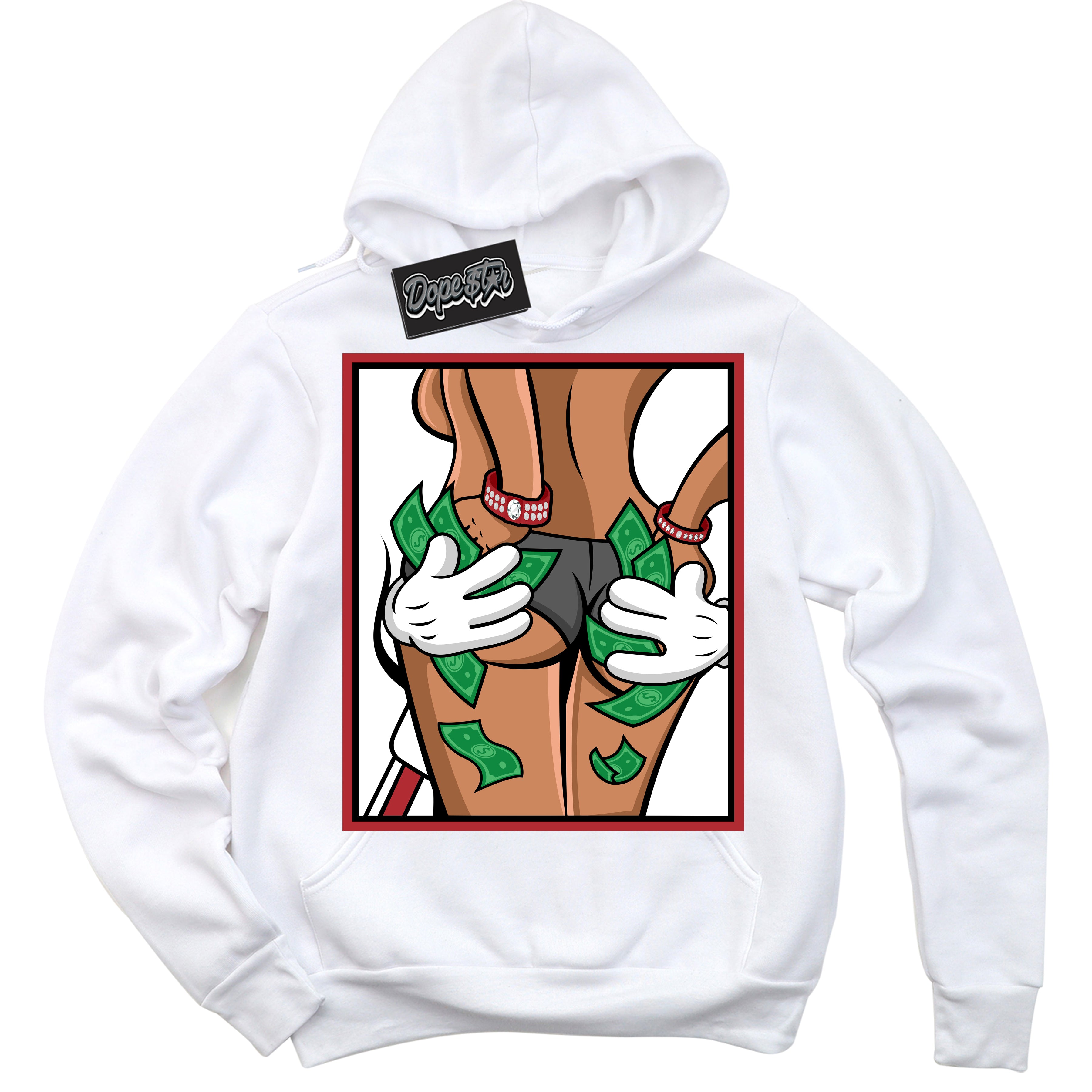 Cool White Hoodie With “ Money Hands “  Design That Perfectly Matches Lost And Found 1s Sneakers.