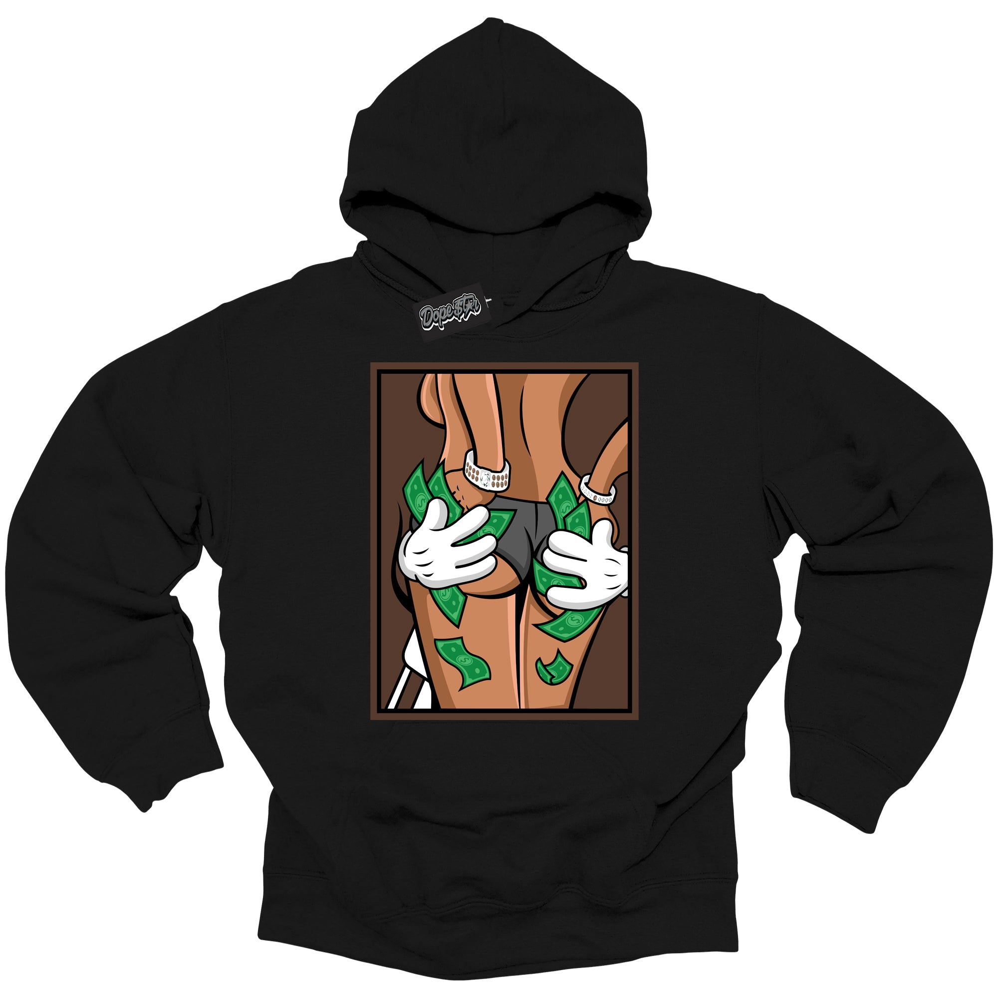 Cool Black Graphic DopeStar Hoodie with “ Money Hands “ print, that perfectly matches Palomino 1s sneakers