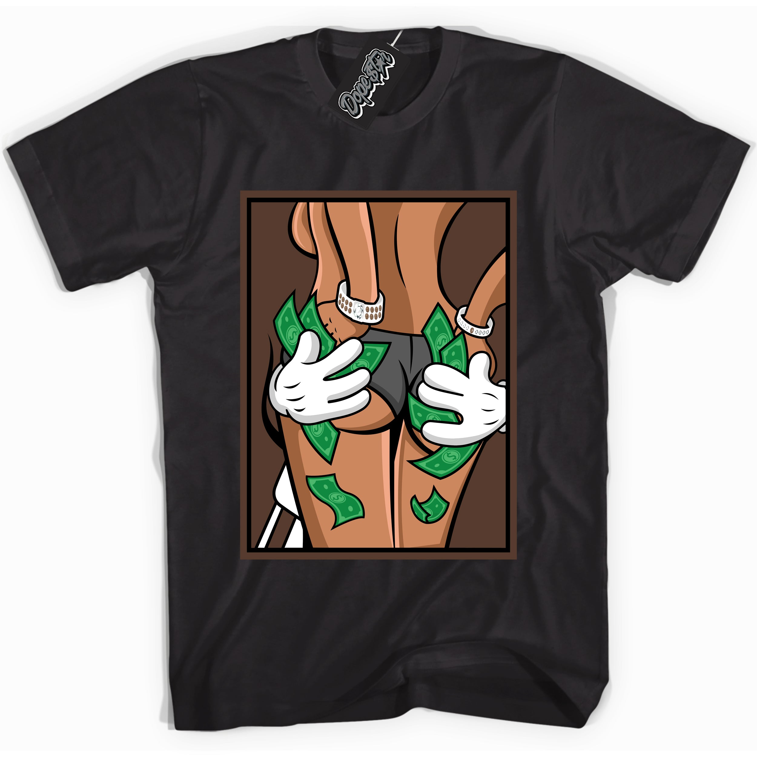 Cool Black graphic tee with “ Money Hands ” design, that perfectly matches Palomino 1s sneakers 