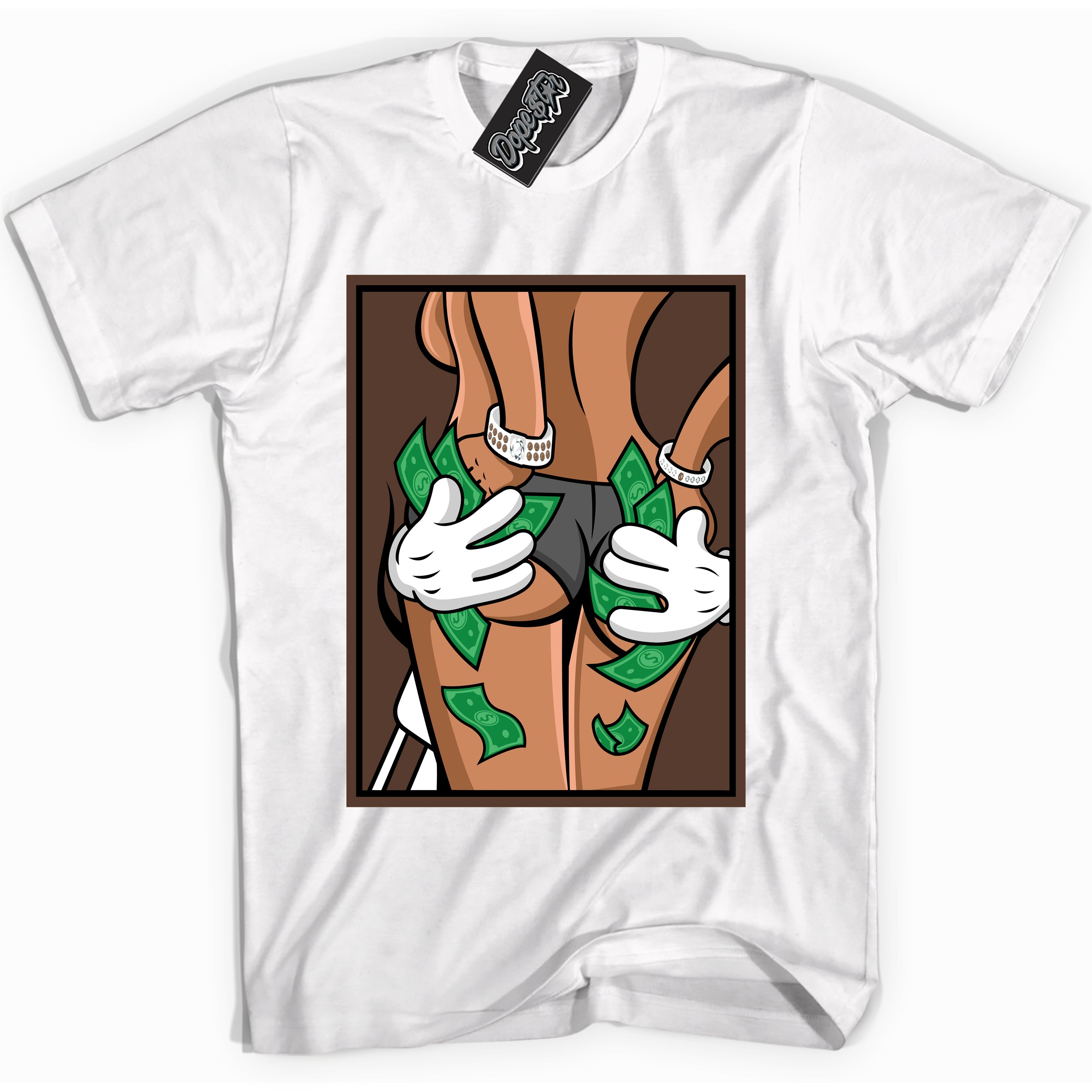 Cool White graphic tee with “ Money Hands ” design, that perfectly matches Palomino 1s sneakers 