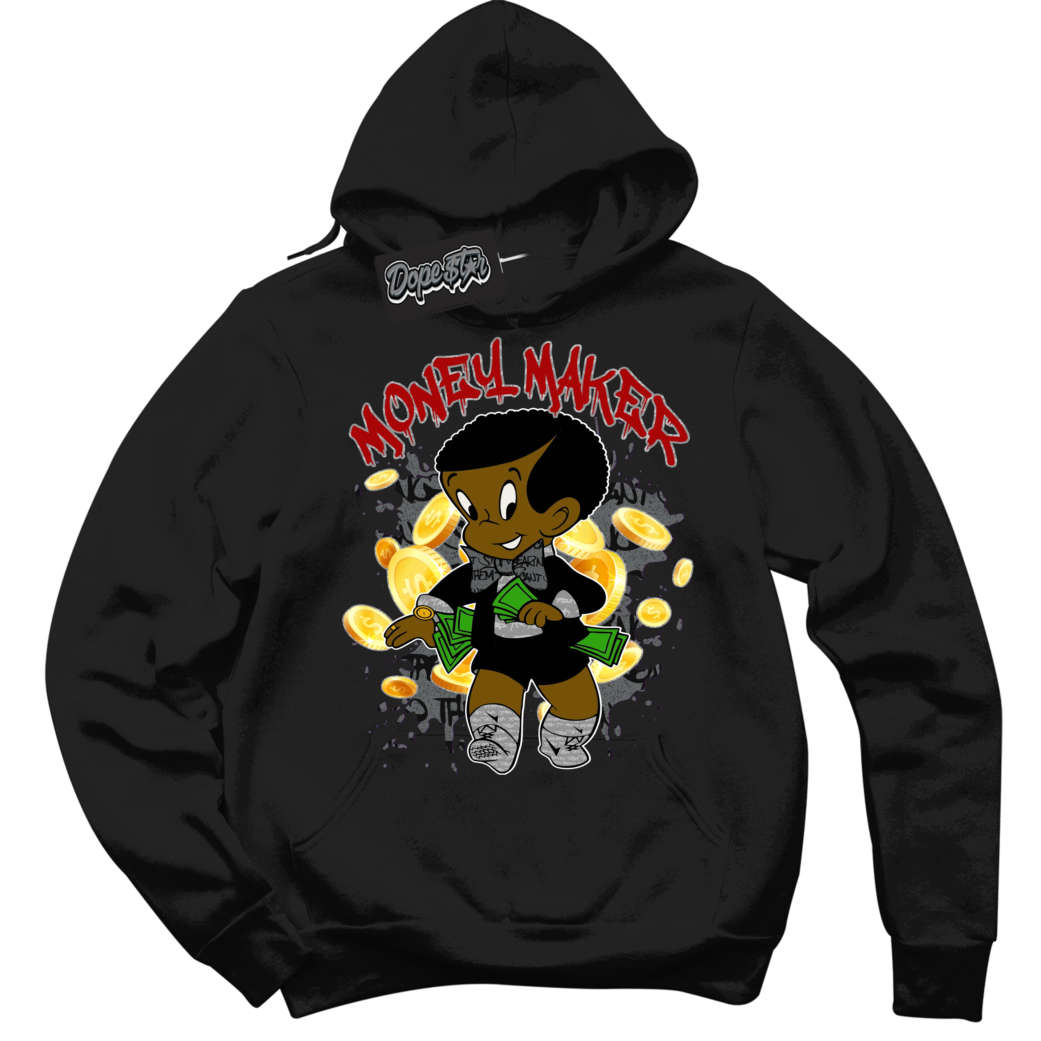 Cool Black Hoodie with “ Money Maker ”  design that Perfectly Matches Rebellionaire 1s Sneakers.