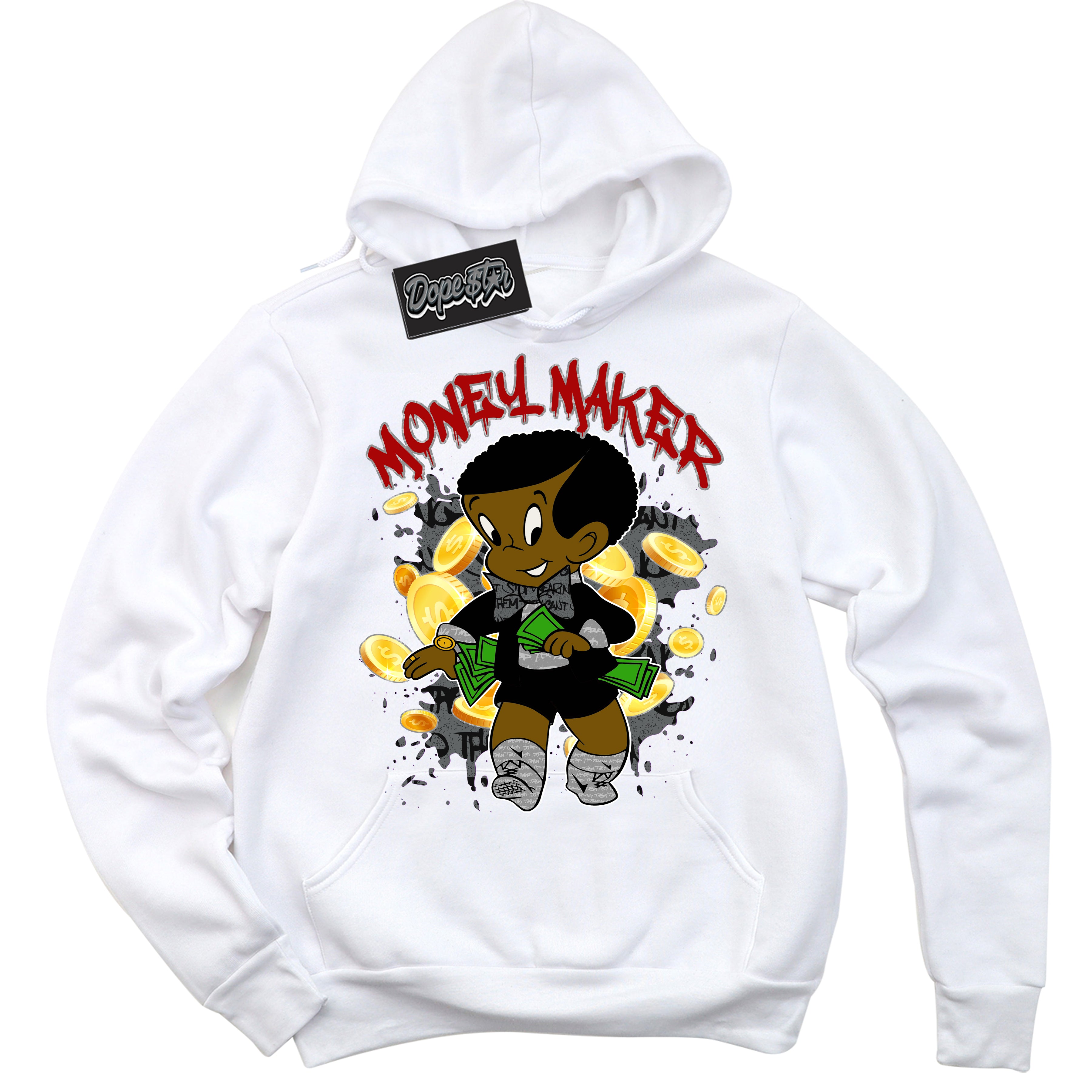 Cool White Hoodie with “ Money Maker ”  design that Perfectly Matches Rebellionaire 1s Sneakers.