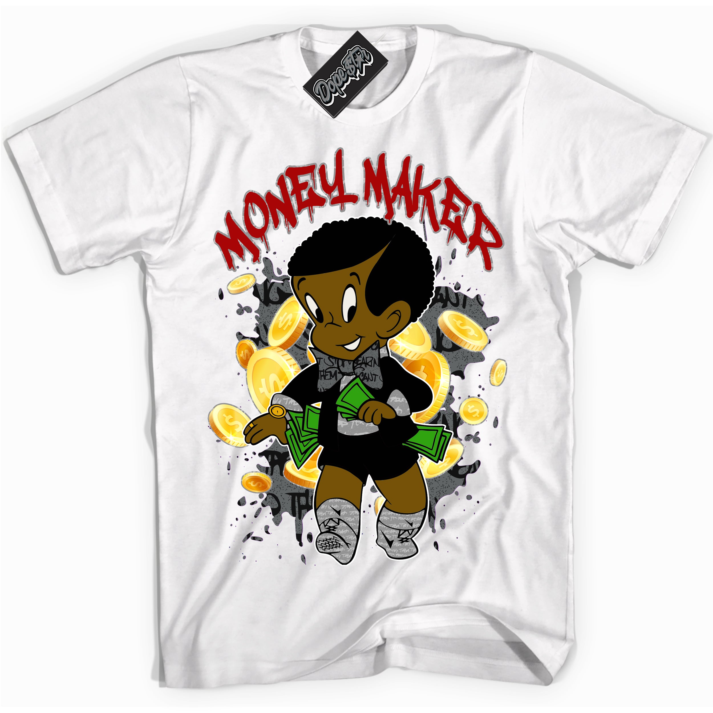 Cool White Shirt with “ Money Maker ” design that perfectly matches Rebellionaire 1s Sneakers.