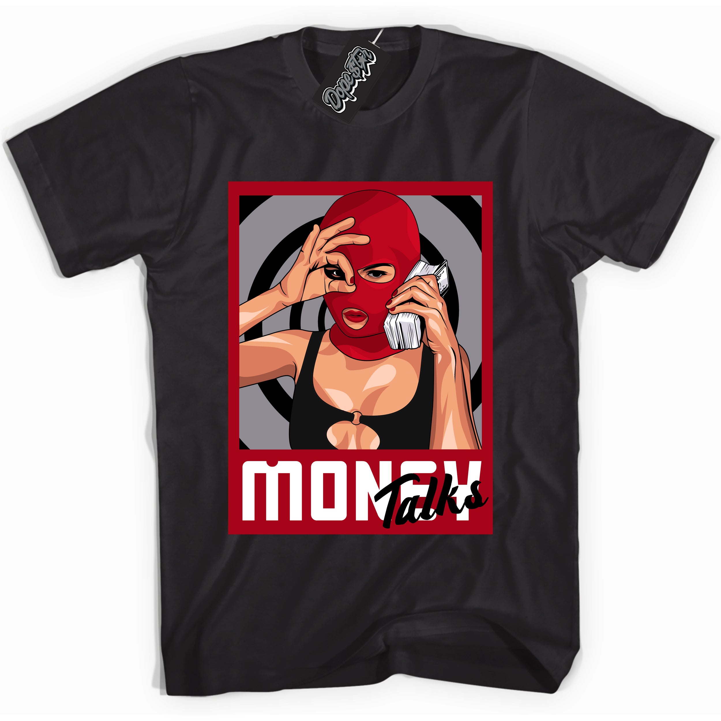 Cool Black Shirt with “ Money Talks” design that perfectly matches Bred Reimagined 4s Jordans.