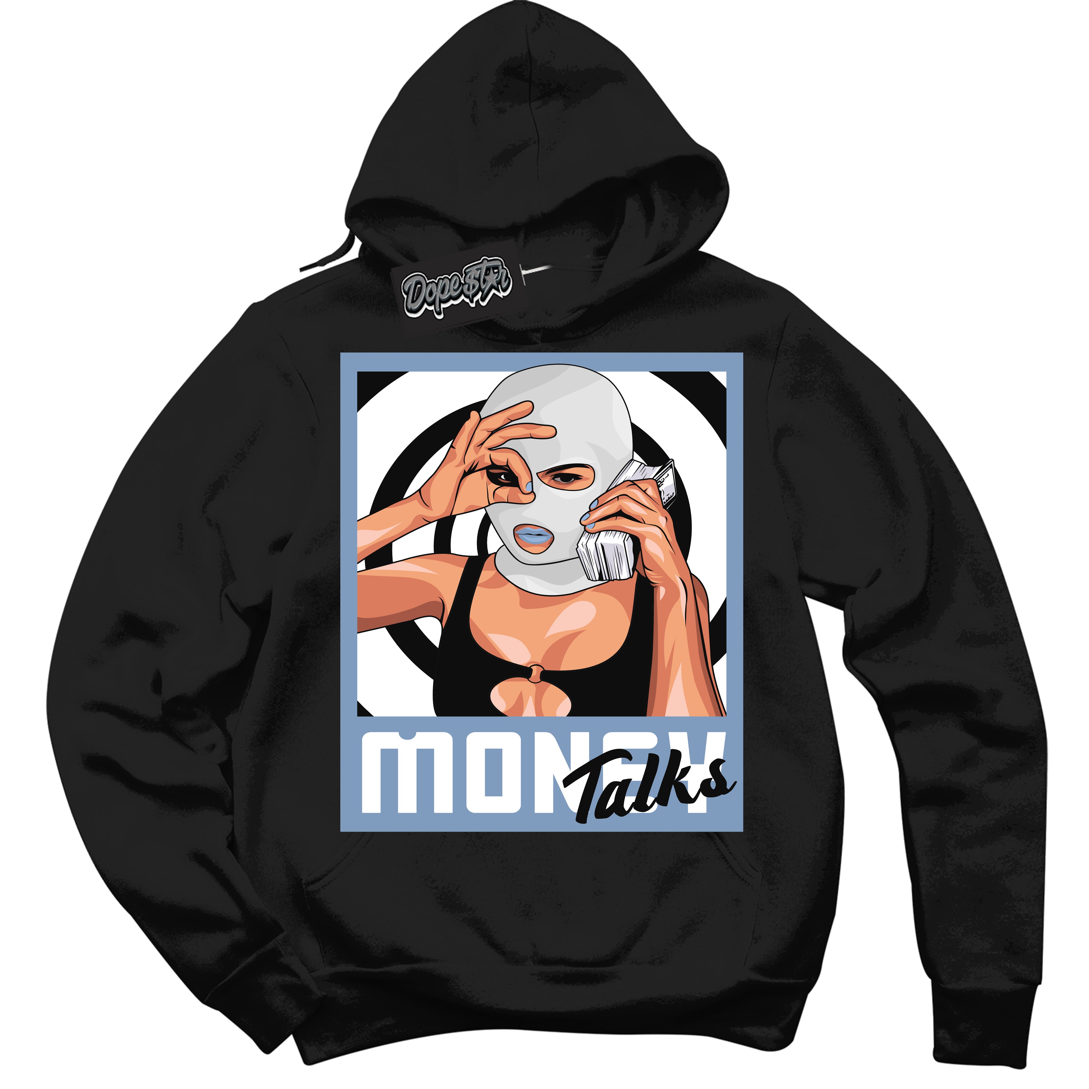 Cool Black Hoodie with “ Money Talks ”  design that Perfectly Matches Reverse Oreo 6s Sneakers.