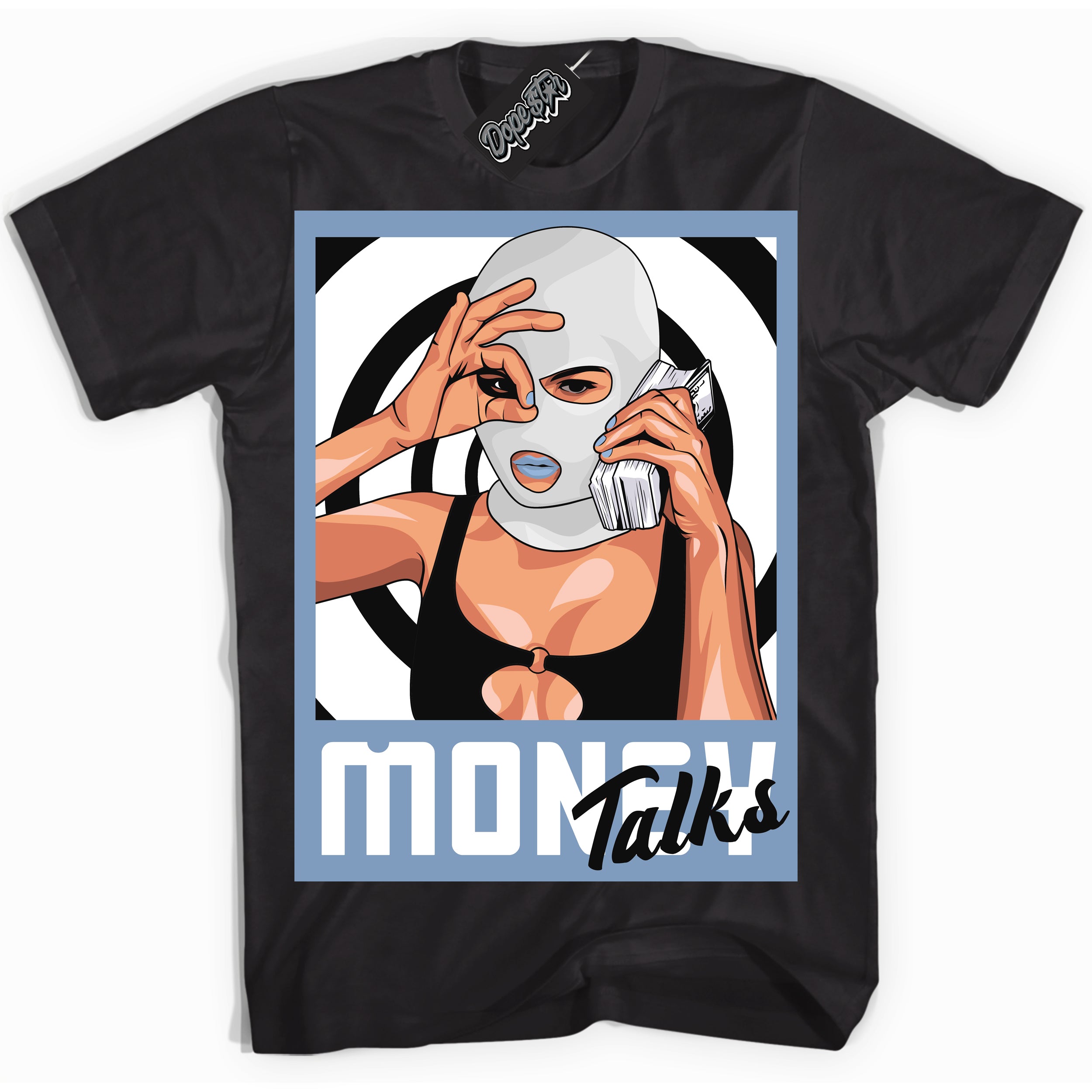 Cool Black Shirt with “ Money Talks” design that perfectly matches Reverse Oreo 6s Sneakers.