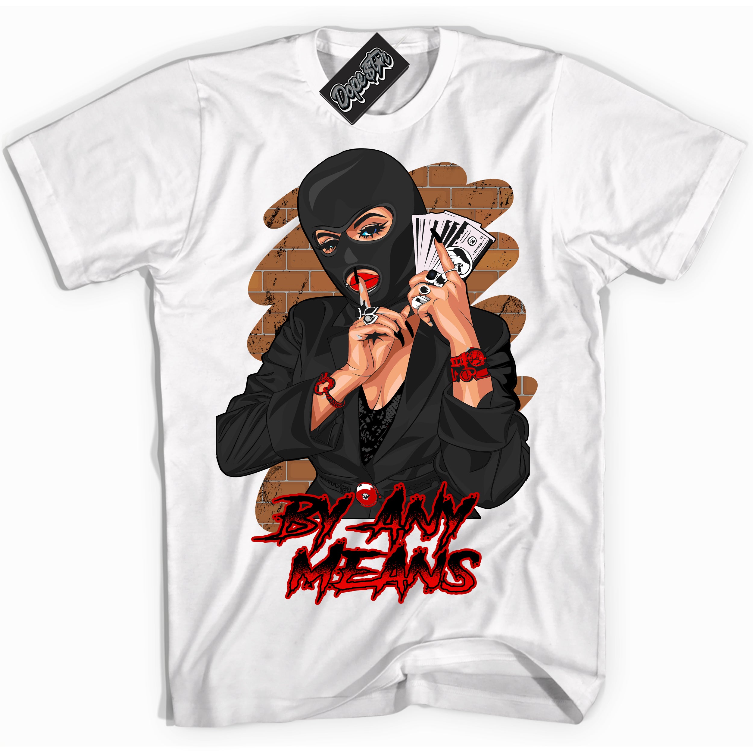 Cool White Shirt with “ By Any Means ” design that perfectly matches RTFKT X ND Genesis.