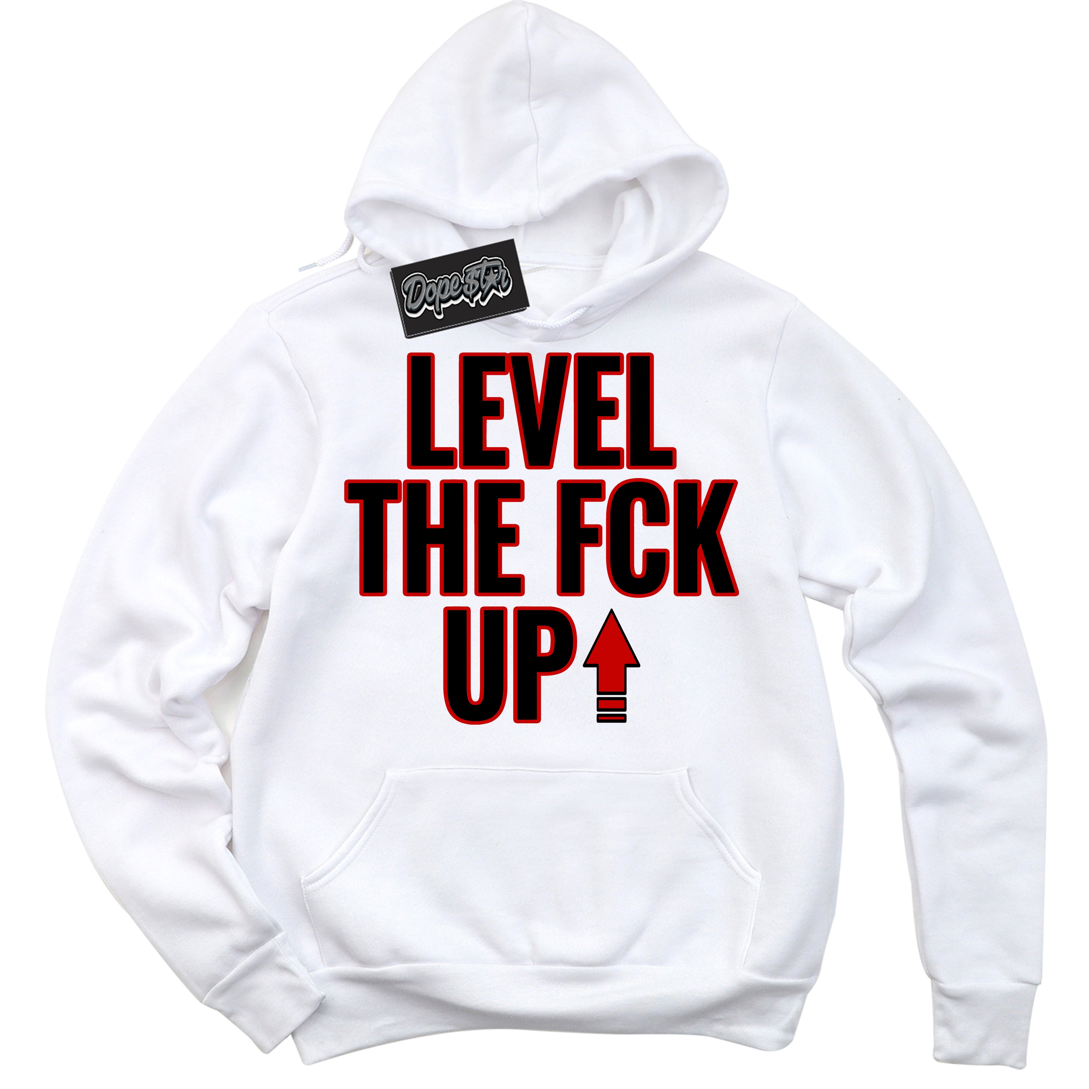 Cool White Hoodie with “ Level The Fck Up ”  design that Perfectly Matches RTFKT X ND Genesis.