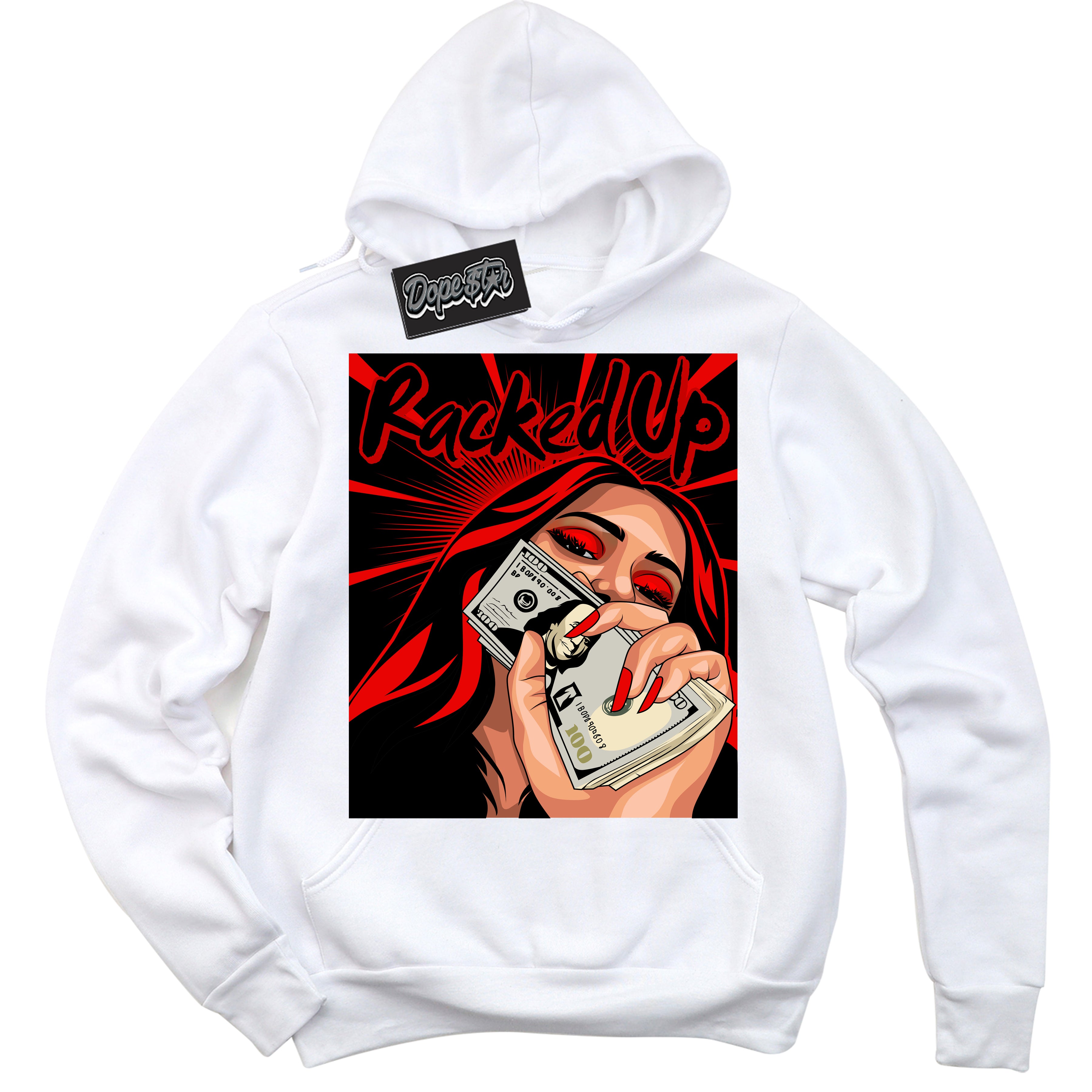 Cool White Hoodie with “ Racked Up ”  design that Perfectly Matches RTFKT X ND Genesis.