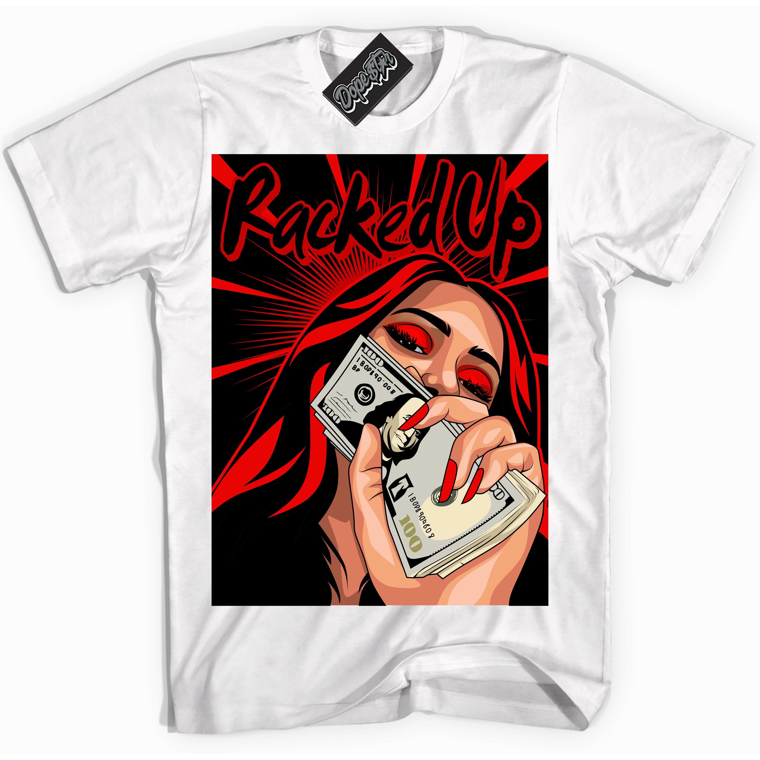 Cool White Shirt with “ Racked Up ” design that perfectly matches RTFKT X ND Genesis.