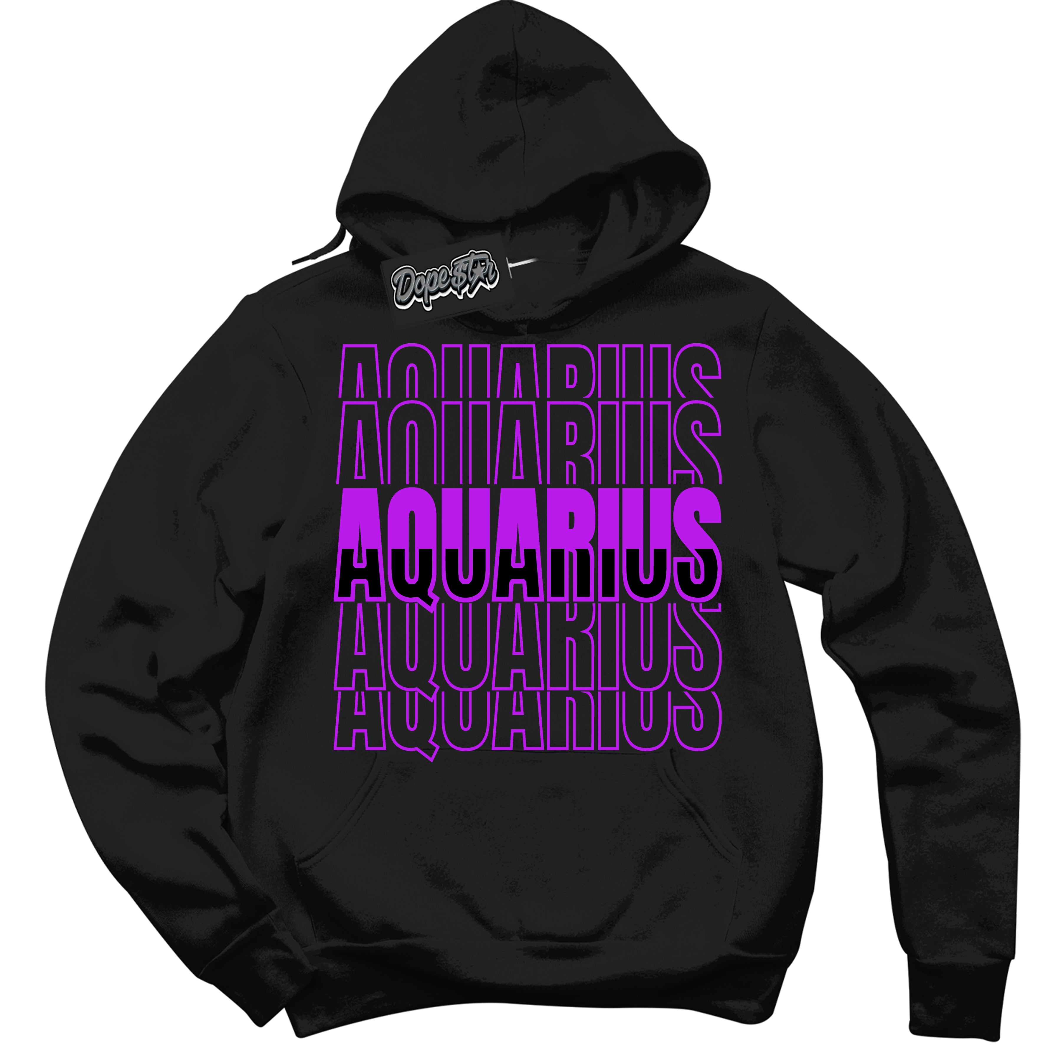 Cool Black Hoodie with “ Aquarius ”  design that Perfectly Matches RTKT Genesis Dunk Sneakers.