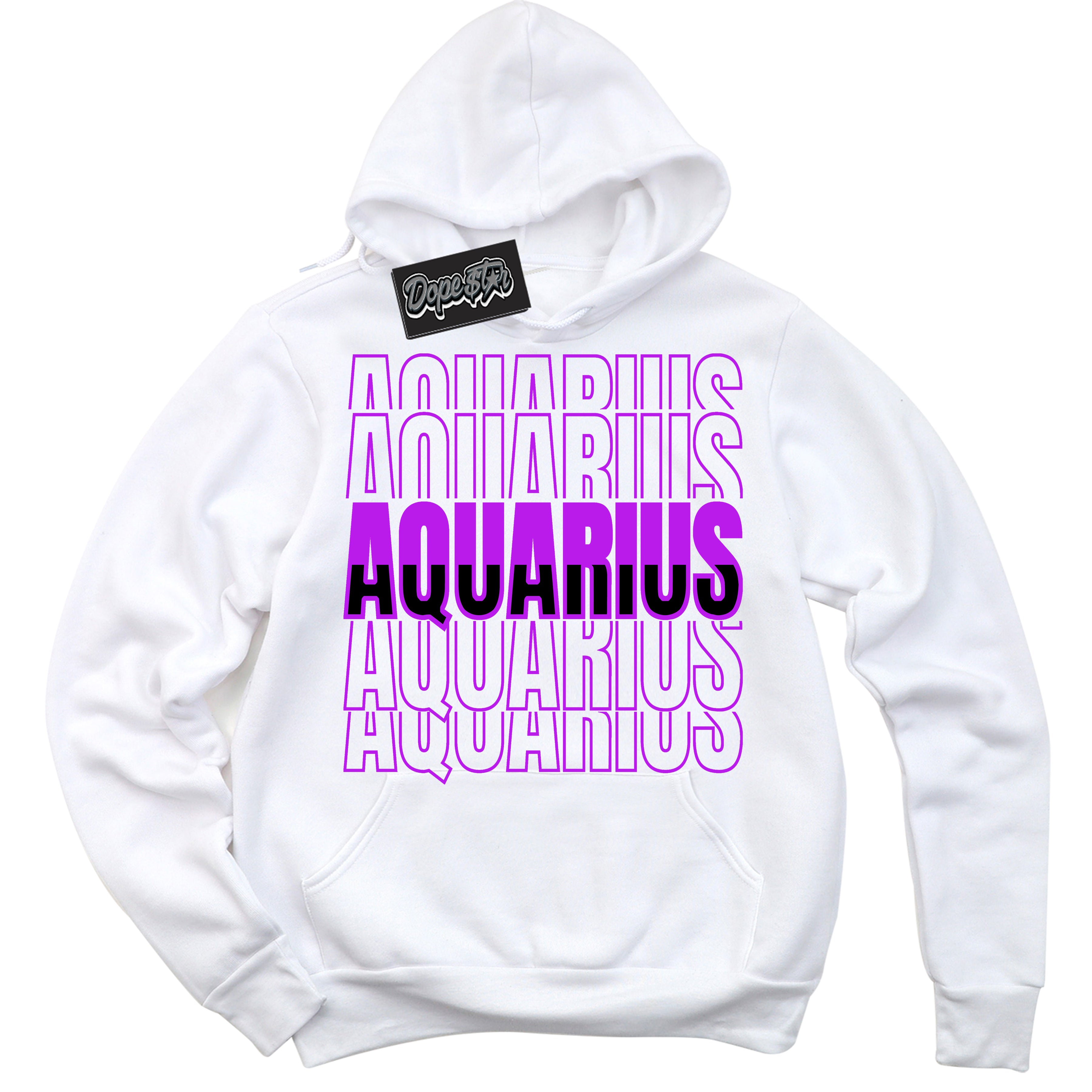 Cool White Hoodie with “ Aquarius ”  design that Perfectly Matches RTKT Genesis Dunk Sneakers.