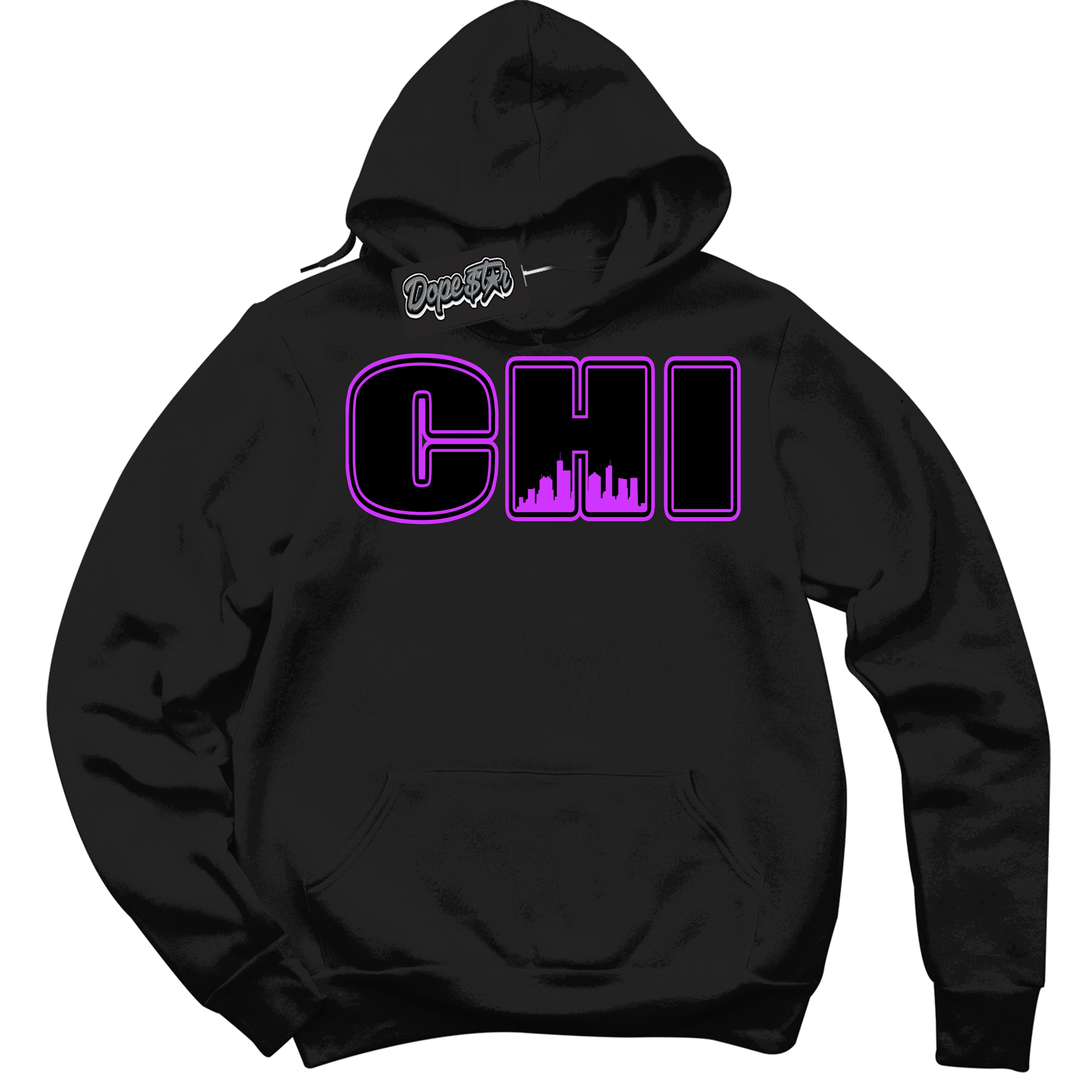 Cool Black Hoodie with “ Chicago ”  design that Perfectly Matches RTKT Genesis Dunk Sneakers.