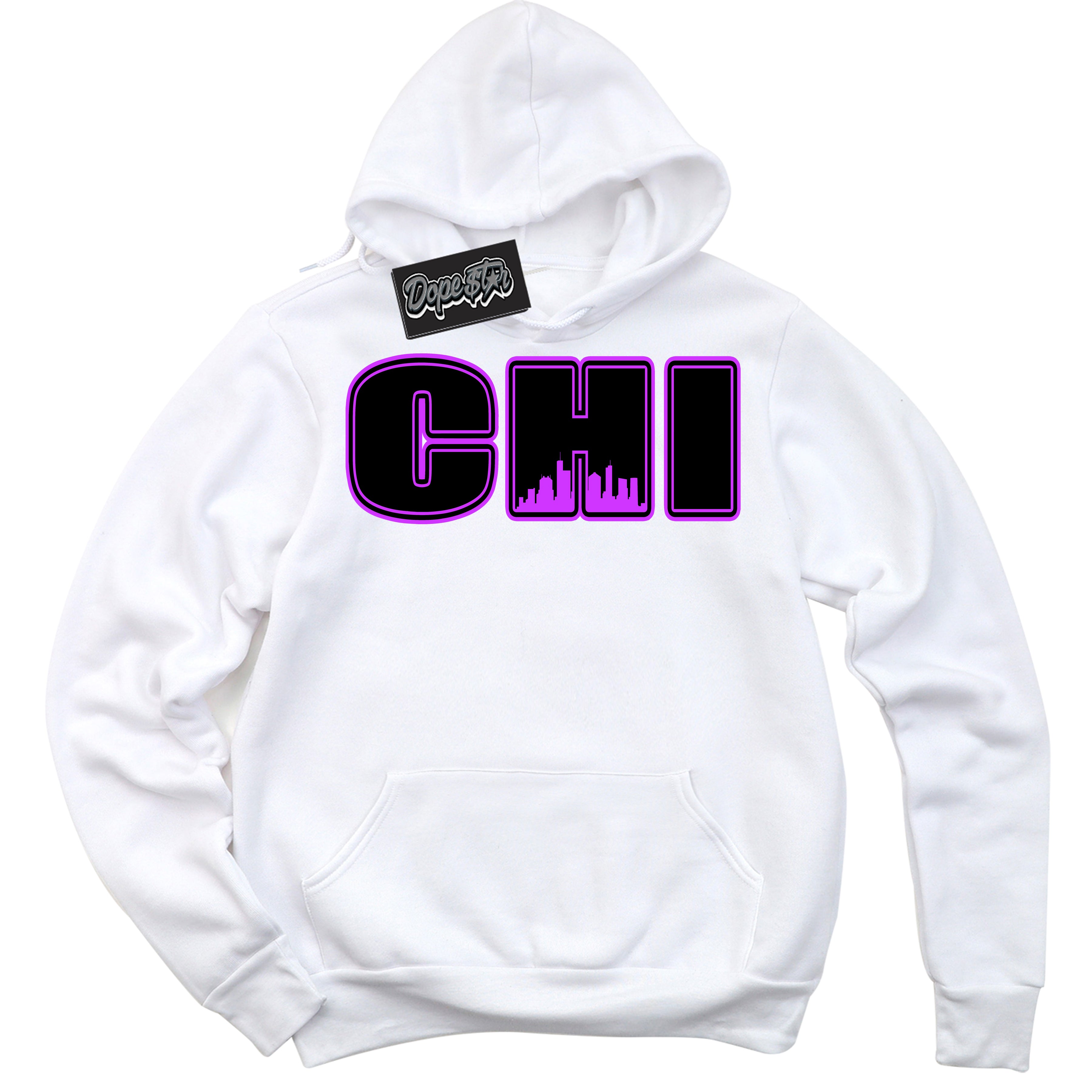 Cool White Hoodie with “ Chicago ”  design that Perfectly Matches RTKT Genesis Dunk Sneakers.