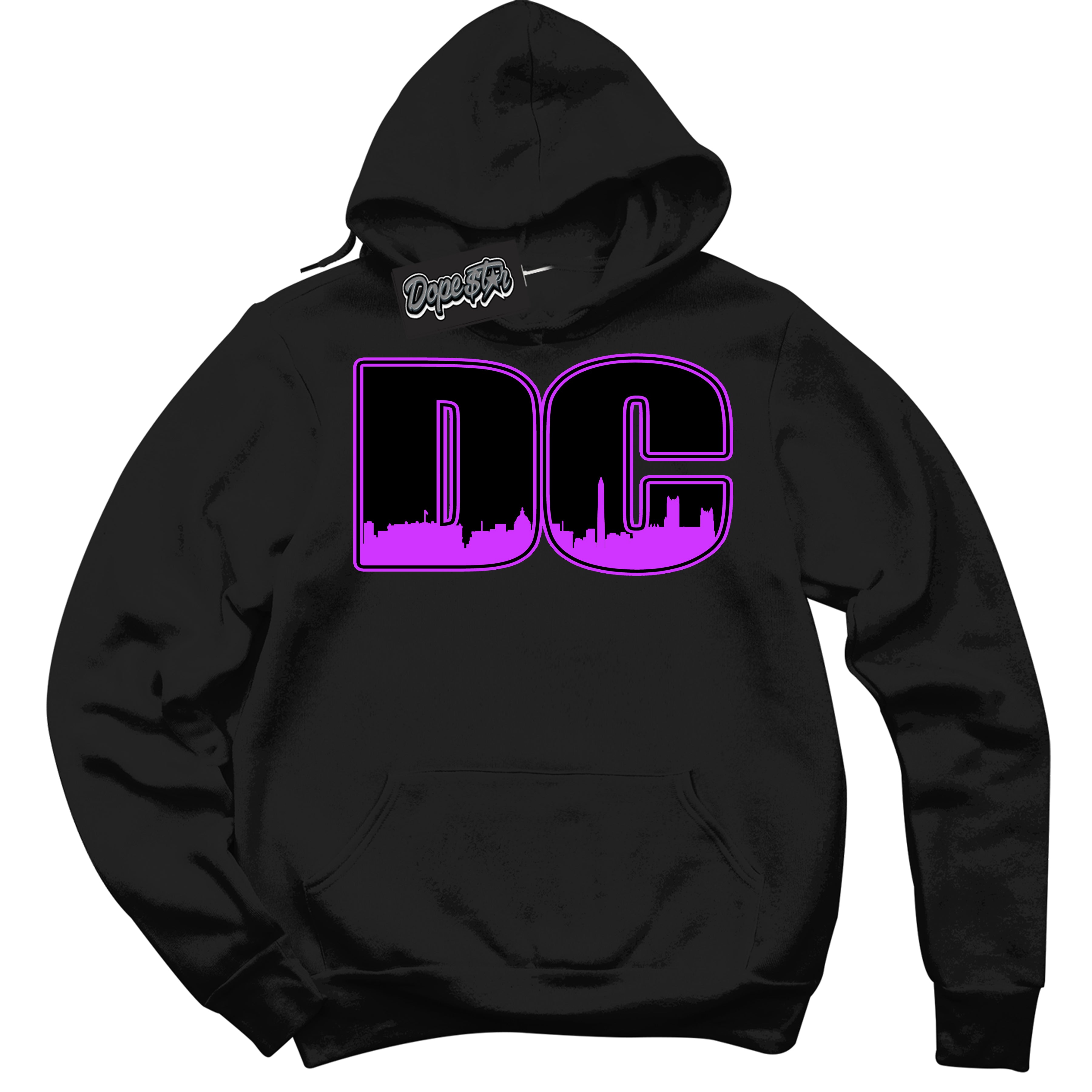 Cool Black Hoodie with “ DC ”  design that Perfectly Matches RTKT Genesis Dunk Sneakers.