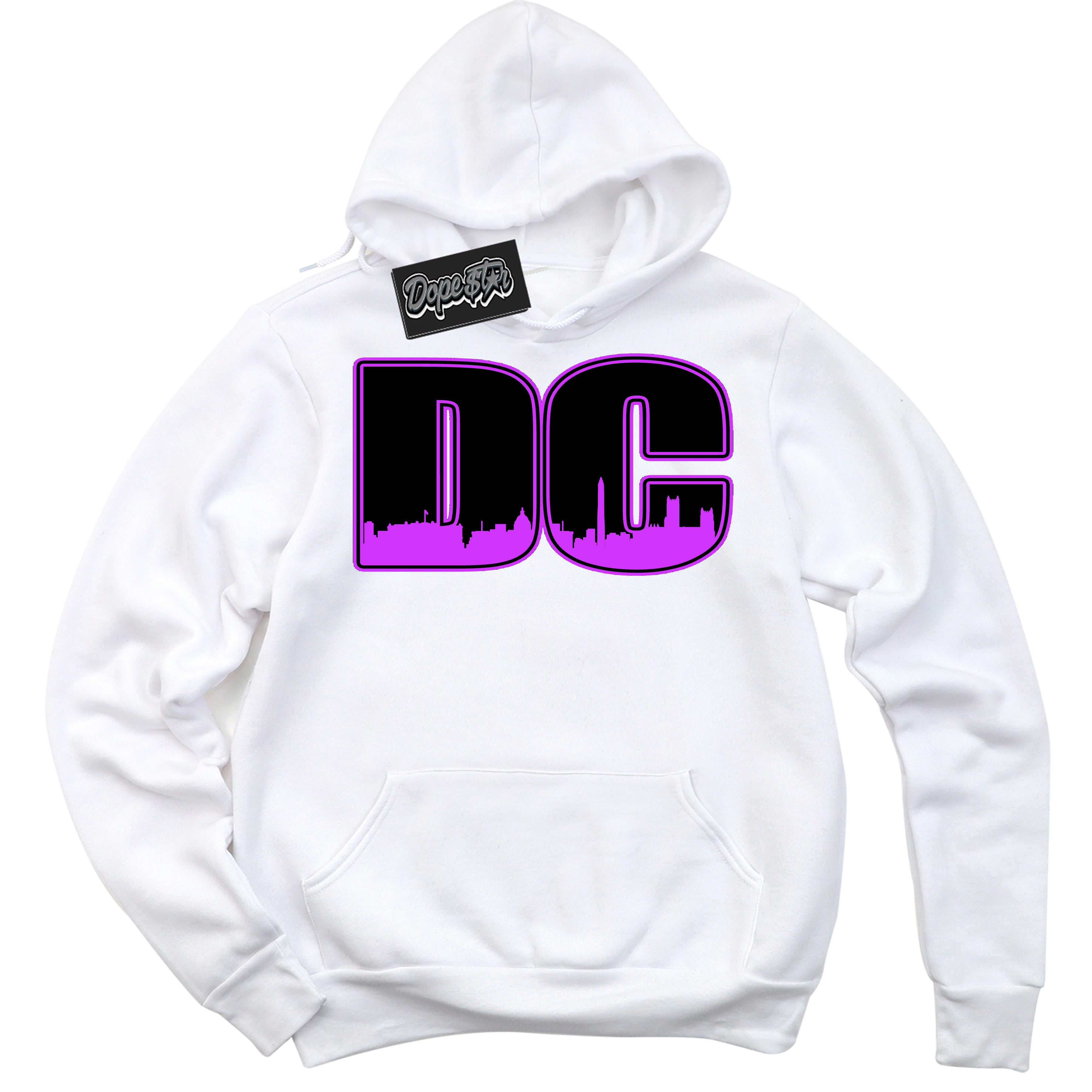 Cool White Hoodie with “ DC ”  design that Perfectly Matches RTKT Genesis Dunk Sneakers.