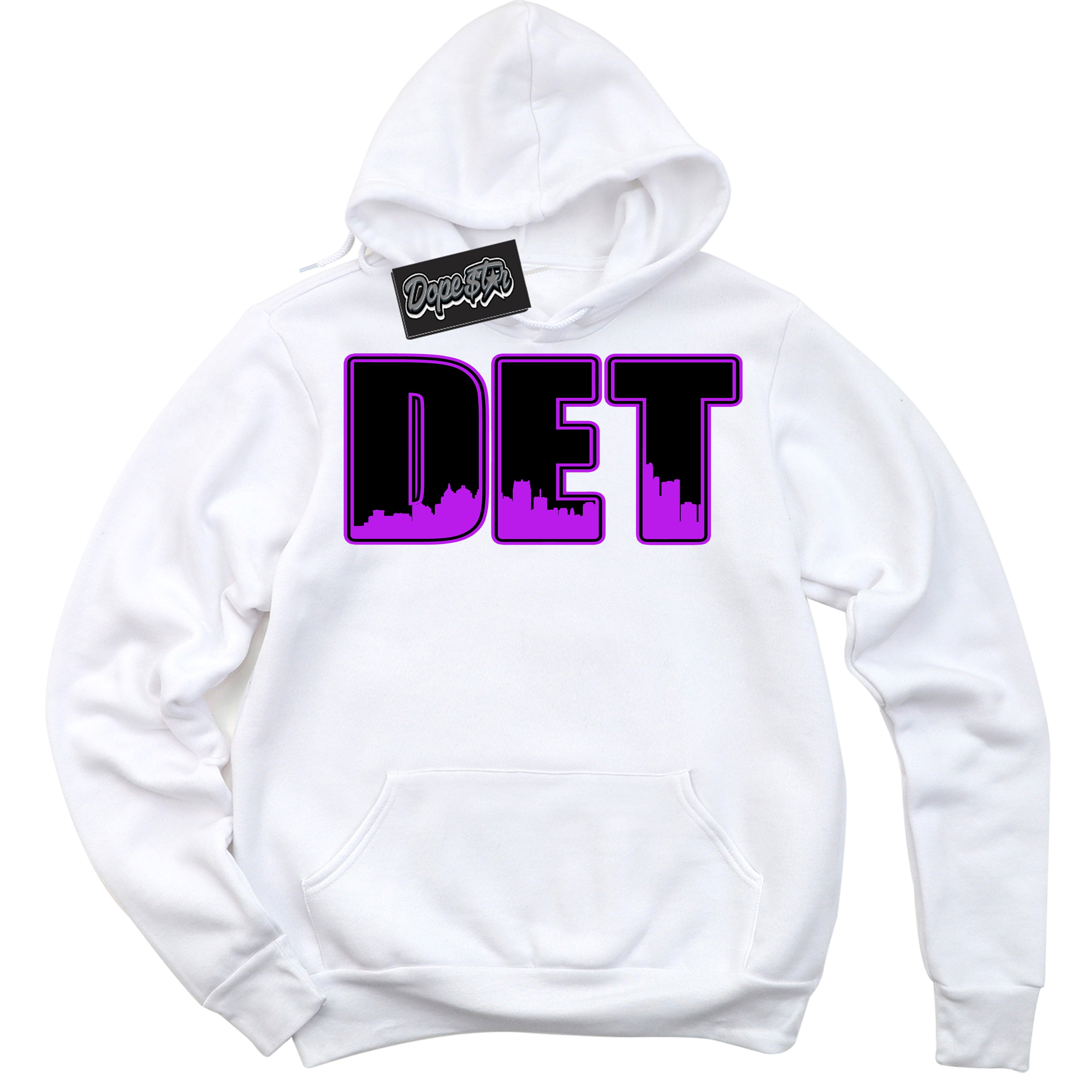 Cool White Hoodie with “ Detroit ”  design that Perfectly Matches RTKT Genesis Dunk Sneakers.