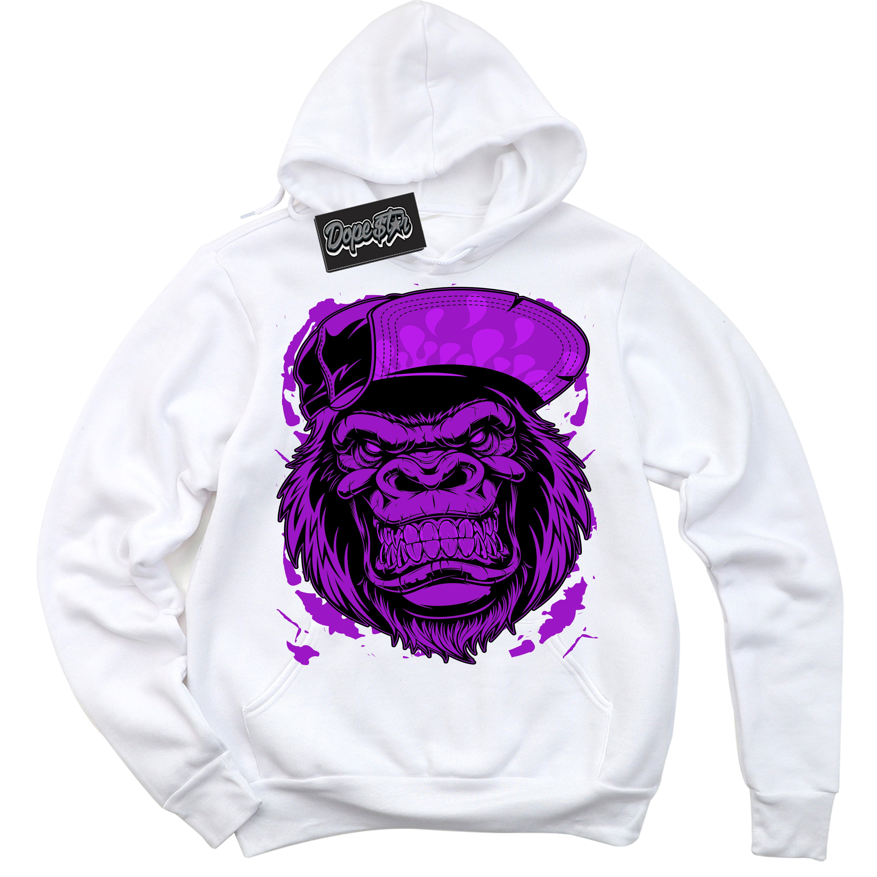 Cool White Hoodie with “ Gorilla Beast ”  design that Perfectly Matches RTKT Genesis Dunk Sneakers.