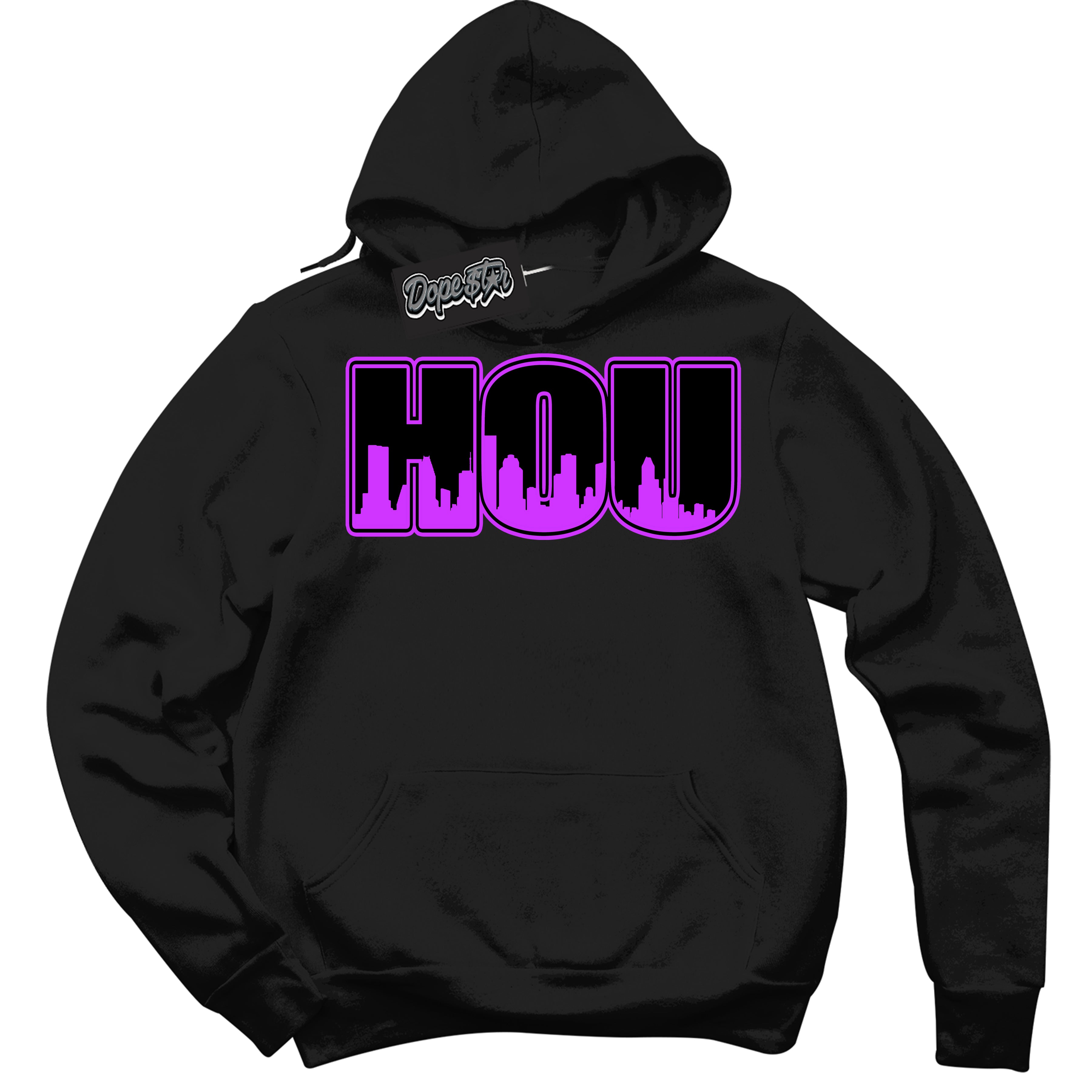 Cool Black Hoodie with “ Houston ”  design that Perfectly Matches RTKT Genesis Dunk Sneakers.