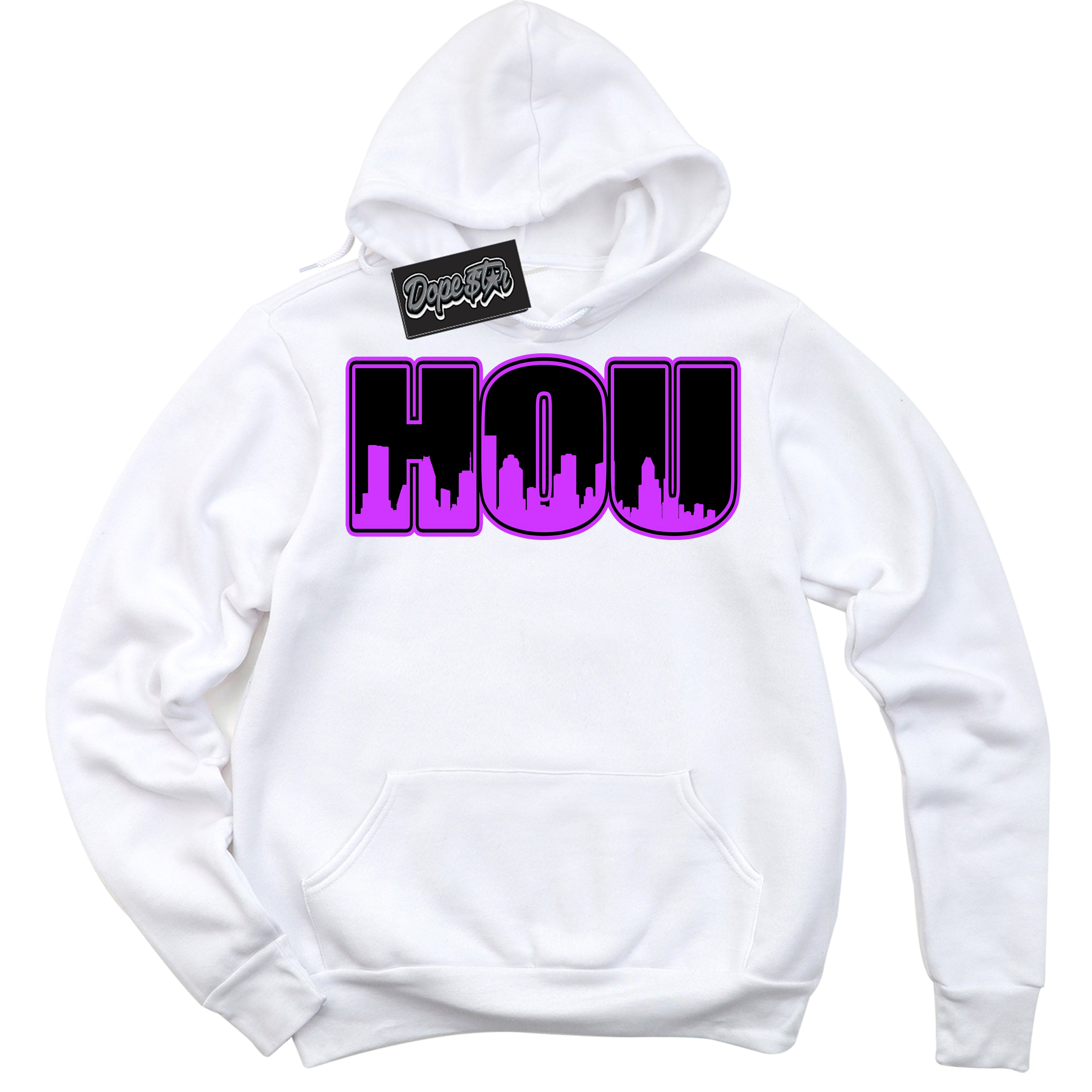 Cool White Hoodie with “ Houston ”  design that Perfectly Matches RTKT Genesis Dunk Sneakers.