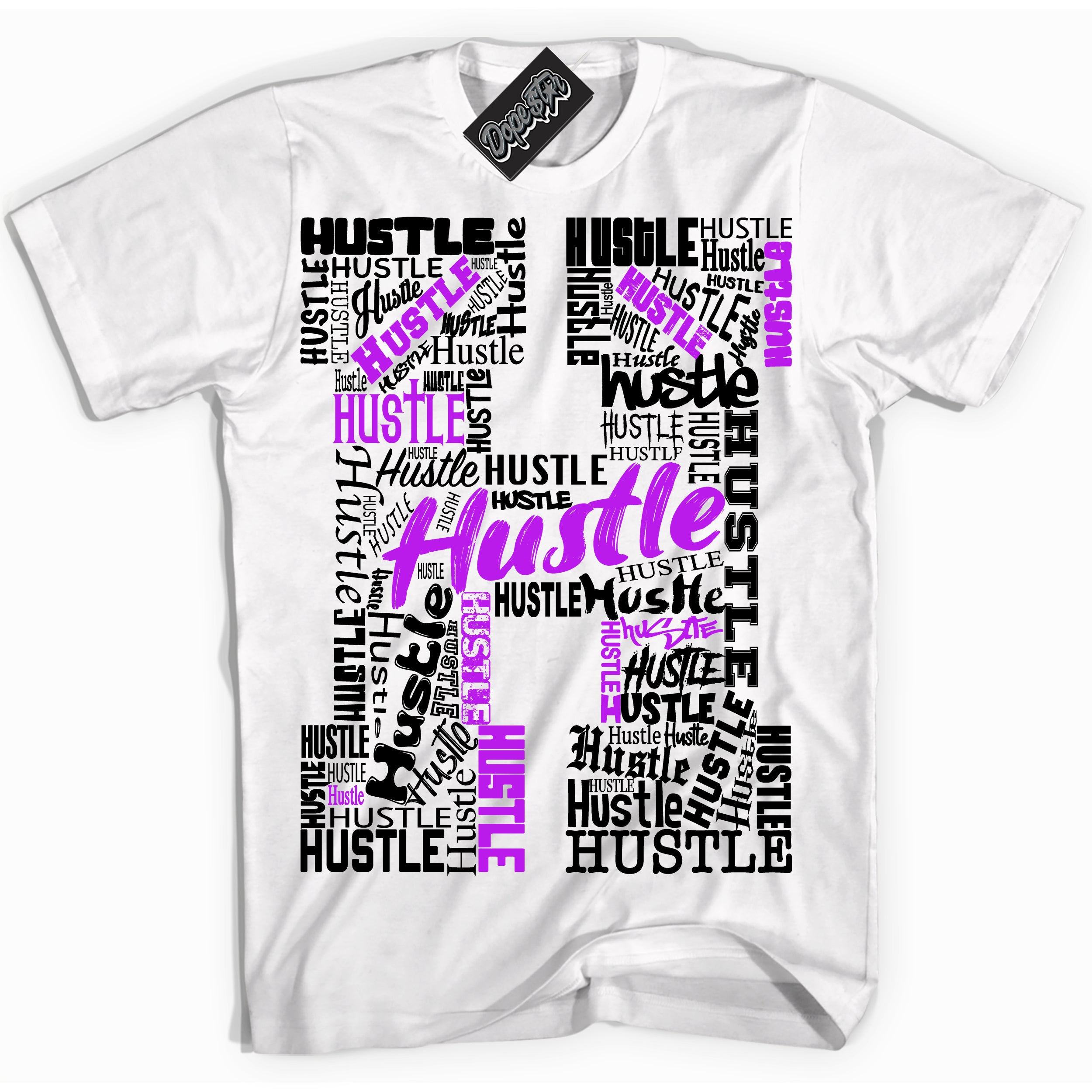 Cool White Shirt with “ Hustle H” design that perfectly matches RTKT Genesis Dunk Sneakers.