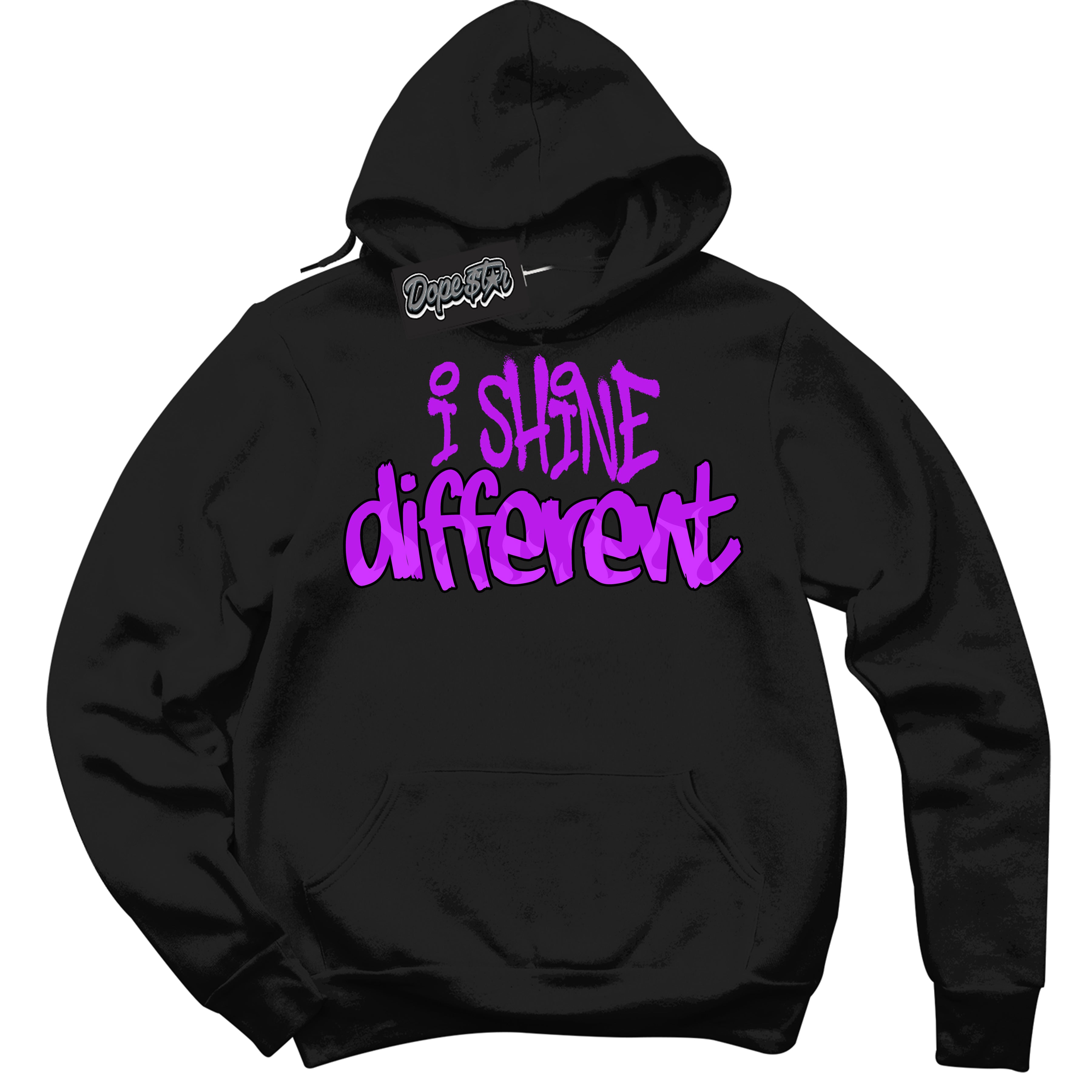 Cool Black Hoodie with “ I Shine Different ”  design that Perfectly Matches RTKT Genesis Dunk Sneakers.