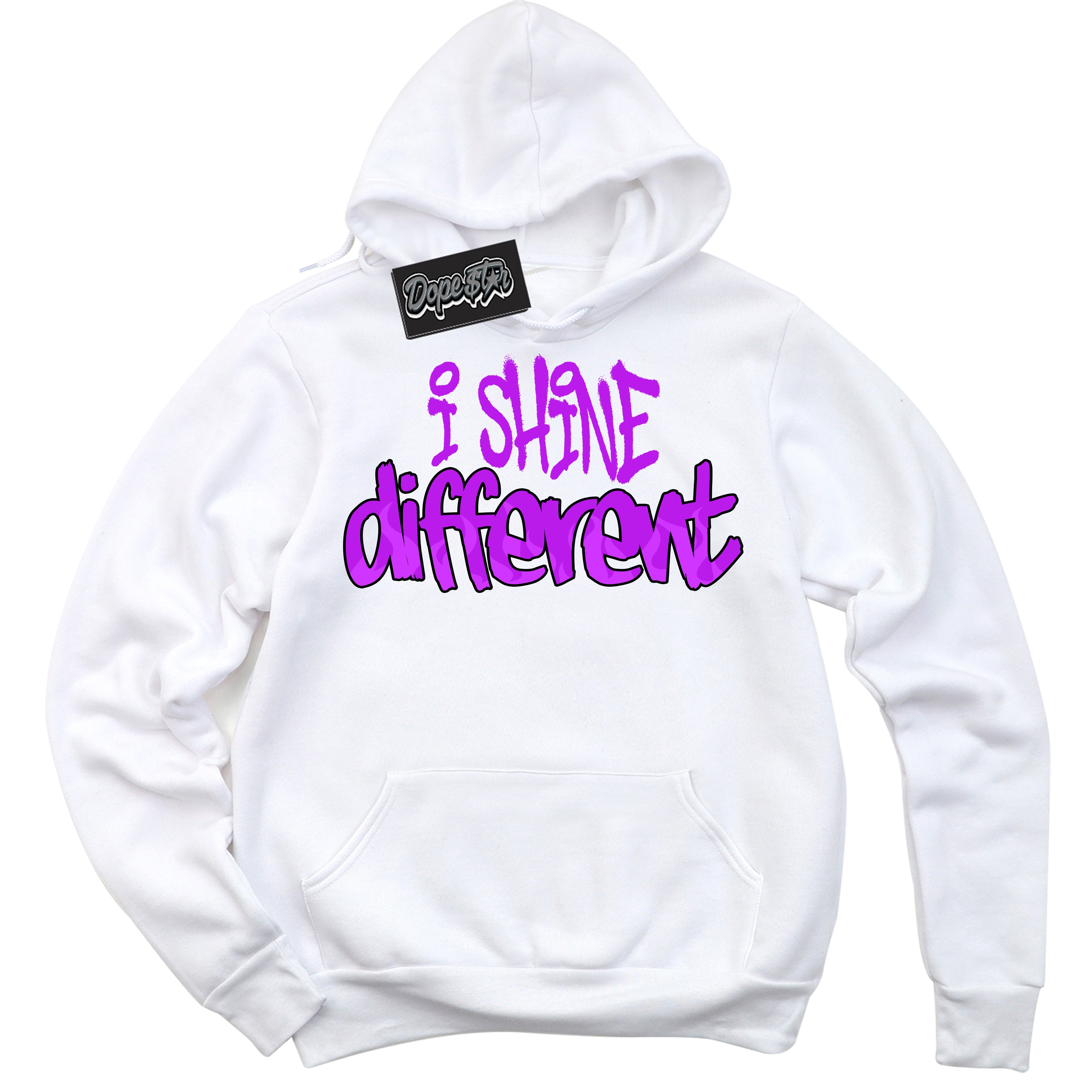 Cool White Hoodie with “ I Shine Different ”  design that Perfectly Matches RTKT Genesis Dunk Sneakers.