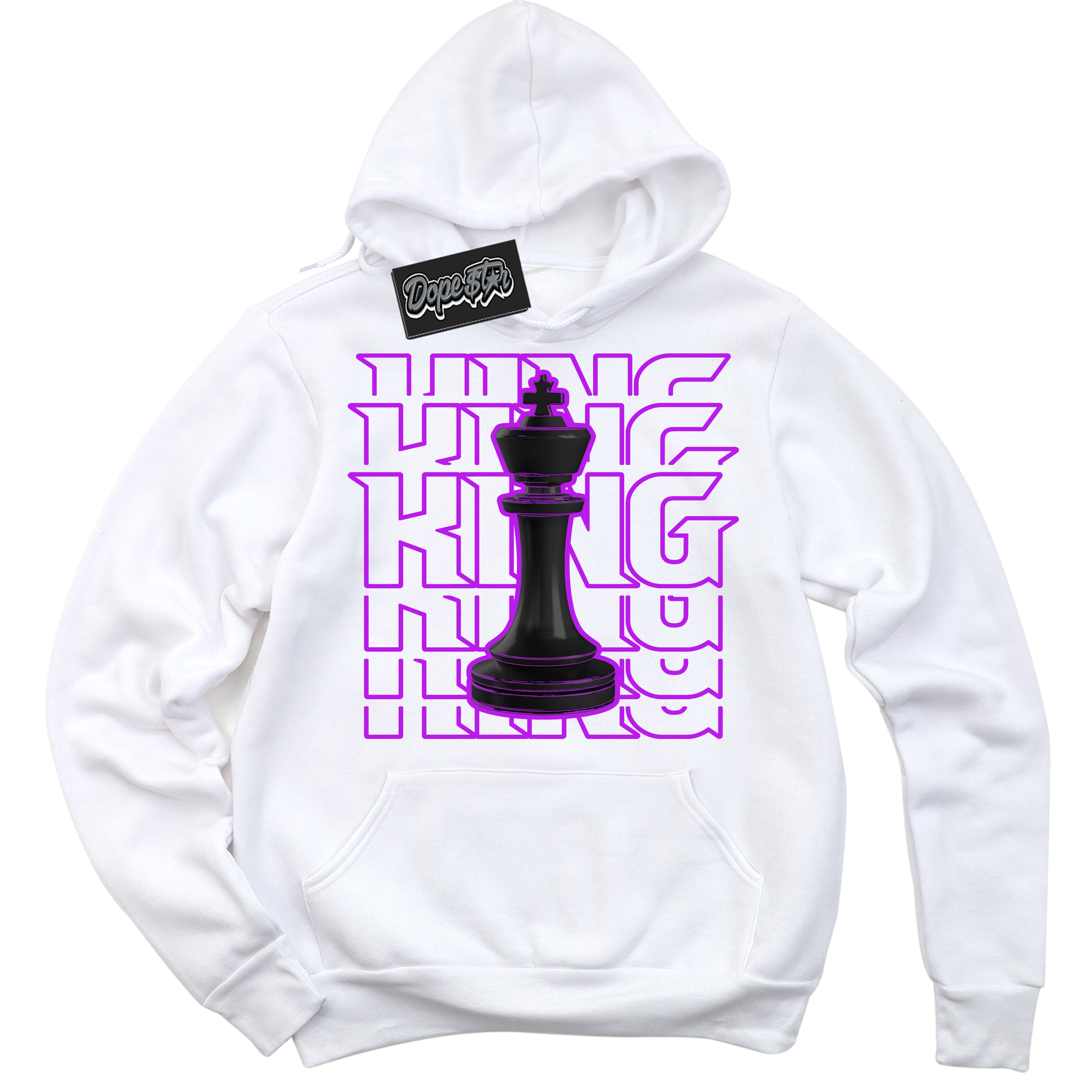 Cool White Hoodie with “ King Chess ”  design that Perfectly Matches RTKT Genesis Dunk Sneakers.