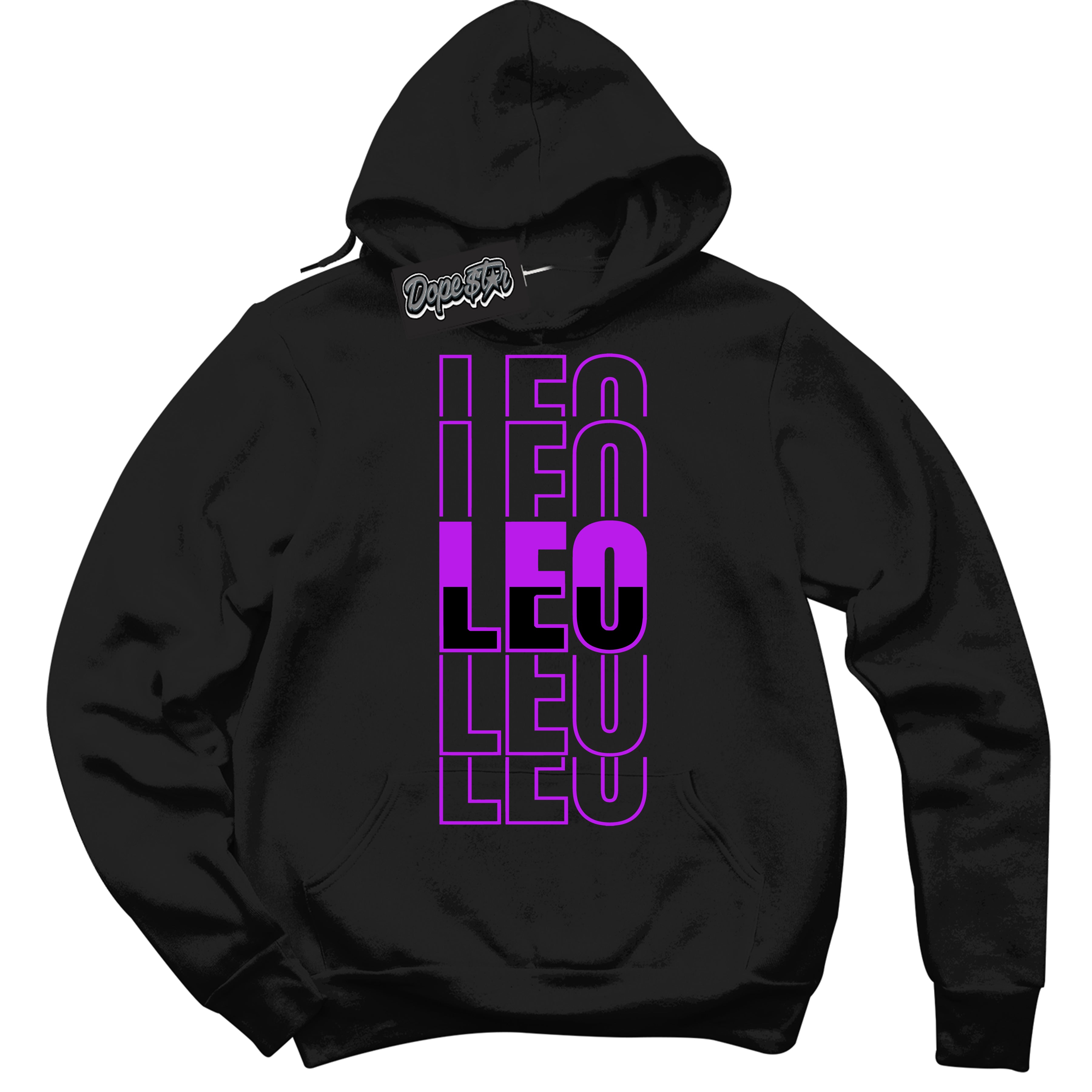 Cool Black Hoodie with “ Leo ”  design that Perfectly Matches RTKT Genesis Dunk Sneakers.