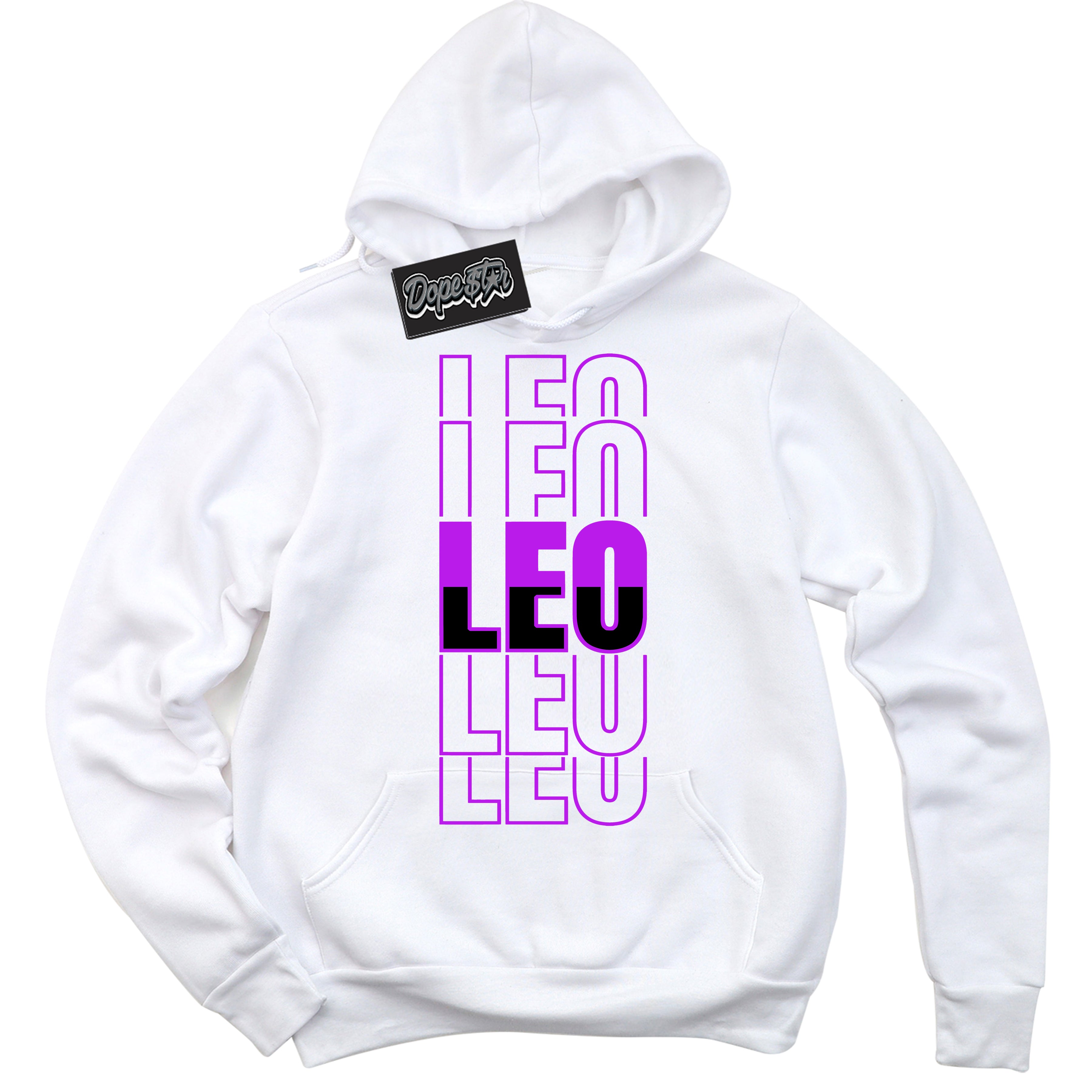 Cool White Hoodie with “ Leo ”  design that Perfectly Matches RTKT Genesis Dunk Sneakers.