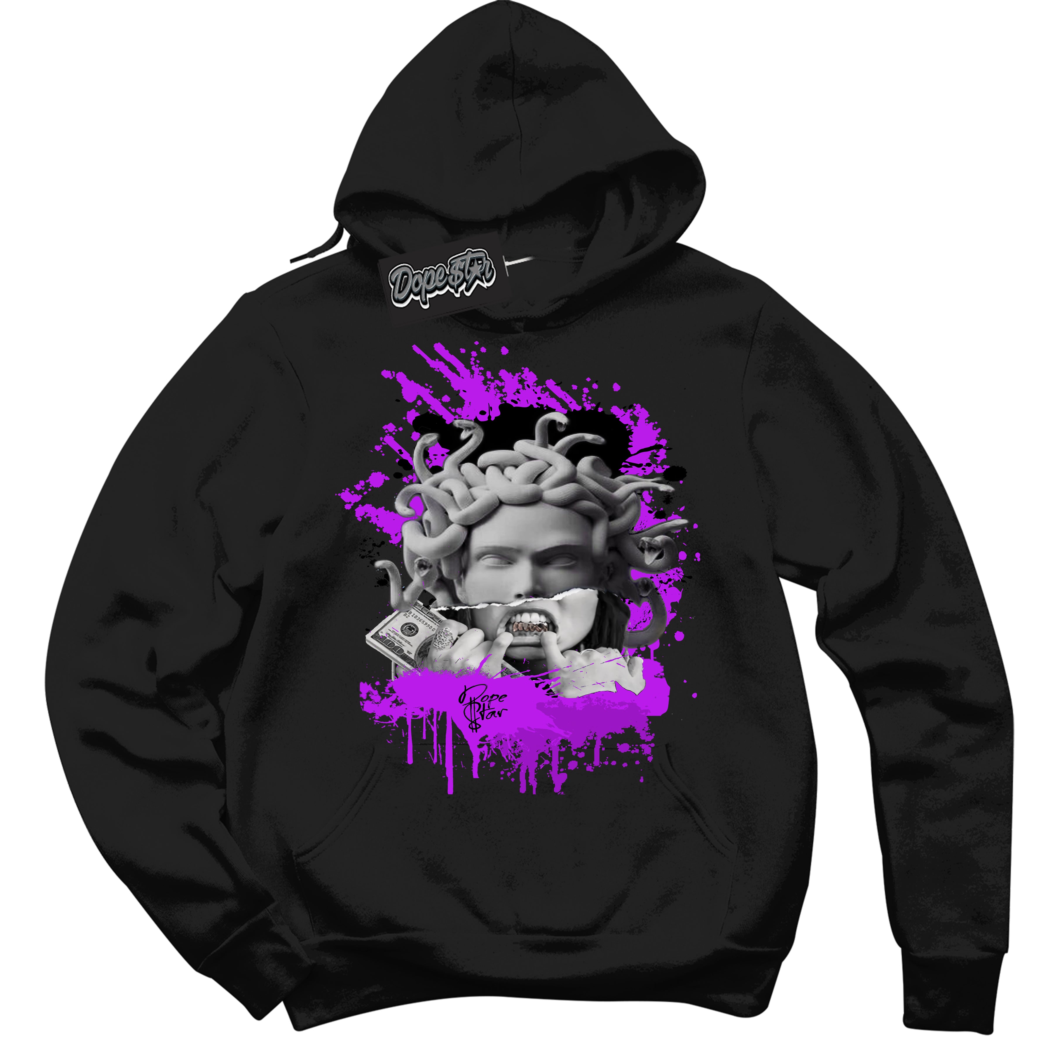 Cool Black Hoodie with “ Medusa ”  design that Perfectly Matches RTKT Genesis Dunk Sneakers.