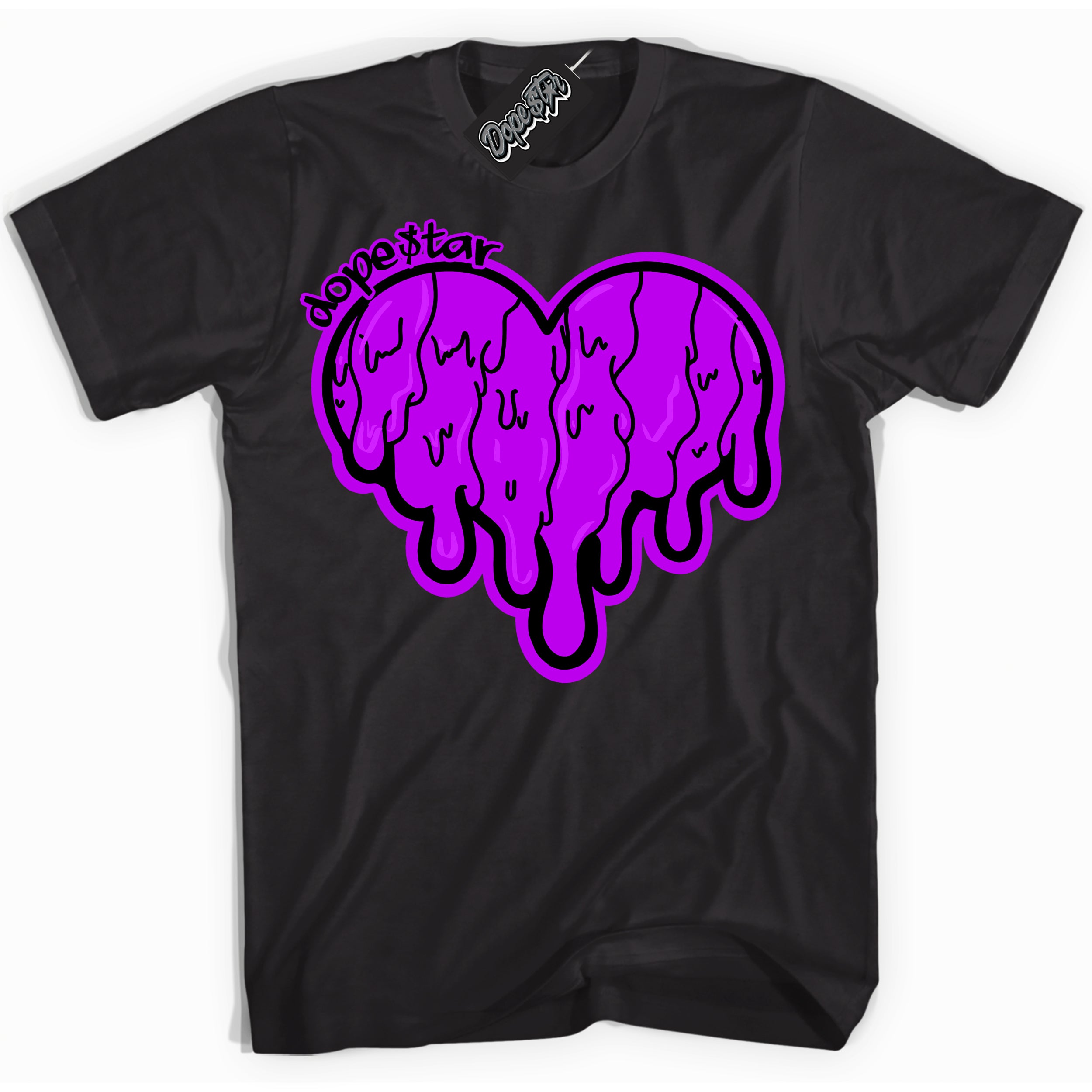 Cool Black Shirt with “ Melting Heart” design that perfectly matches RTKT Genesis Dunk Sneakers.