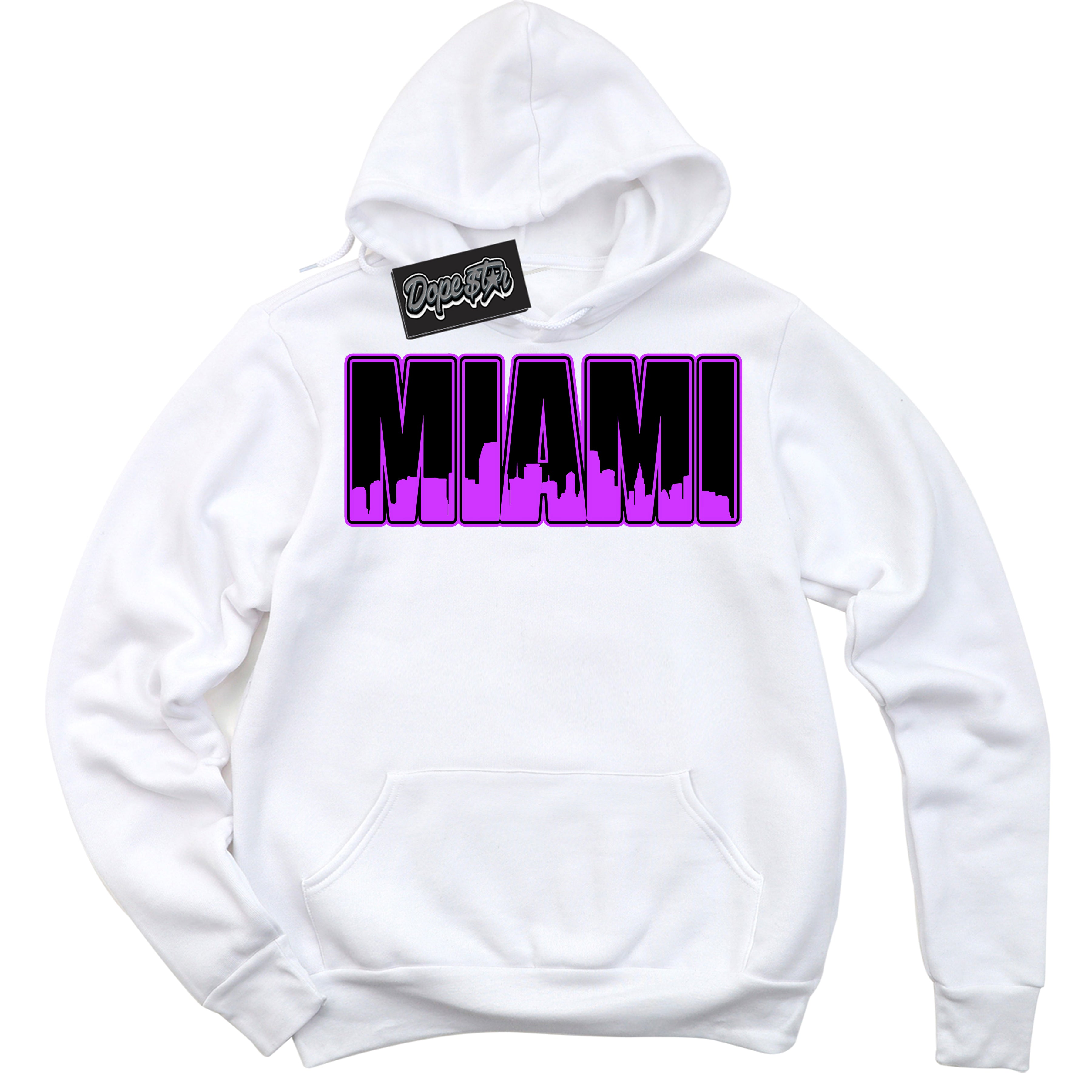 Cool White Hoodie with “ Miami ”  design that Perfectly Matches RTKT Genesis Dunk Sneakers.