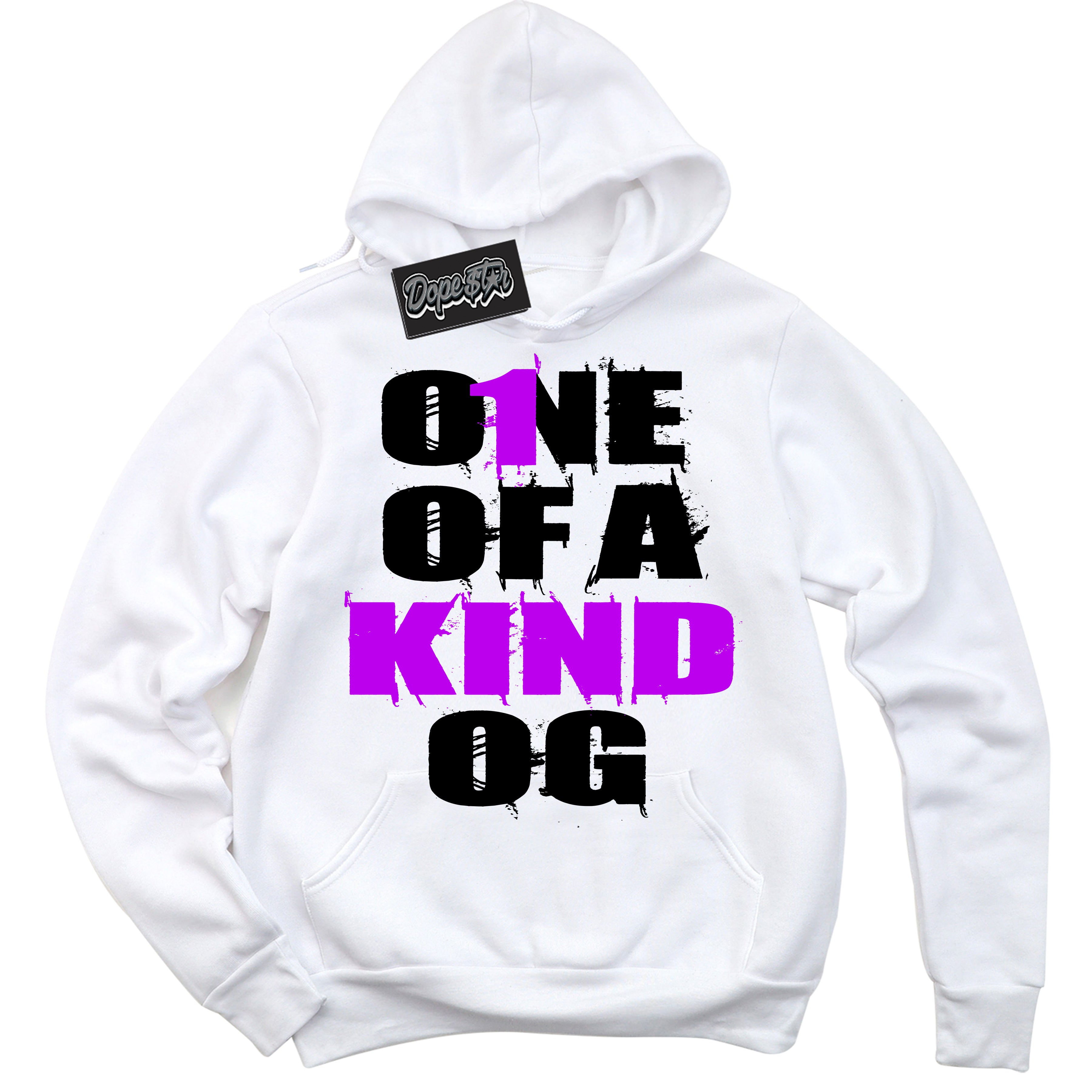 Cool White Hoodie with “ One Of A Kind ”  design that Perfectly Matches RTKT Genesis Dunk Sneakers.