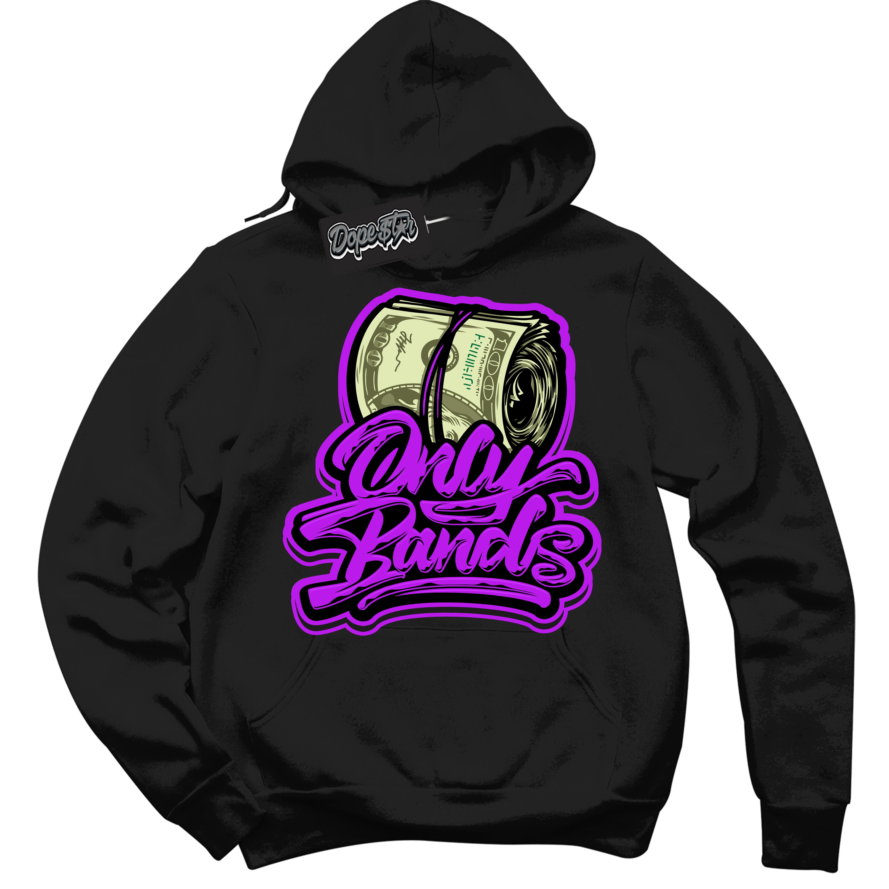 Cool Black Hoodie with “ Only Bands ”  design that Perfectly Matches RTKT Genesis Dunk Sneakers.