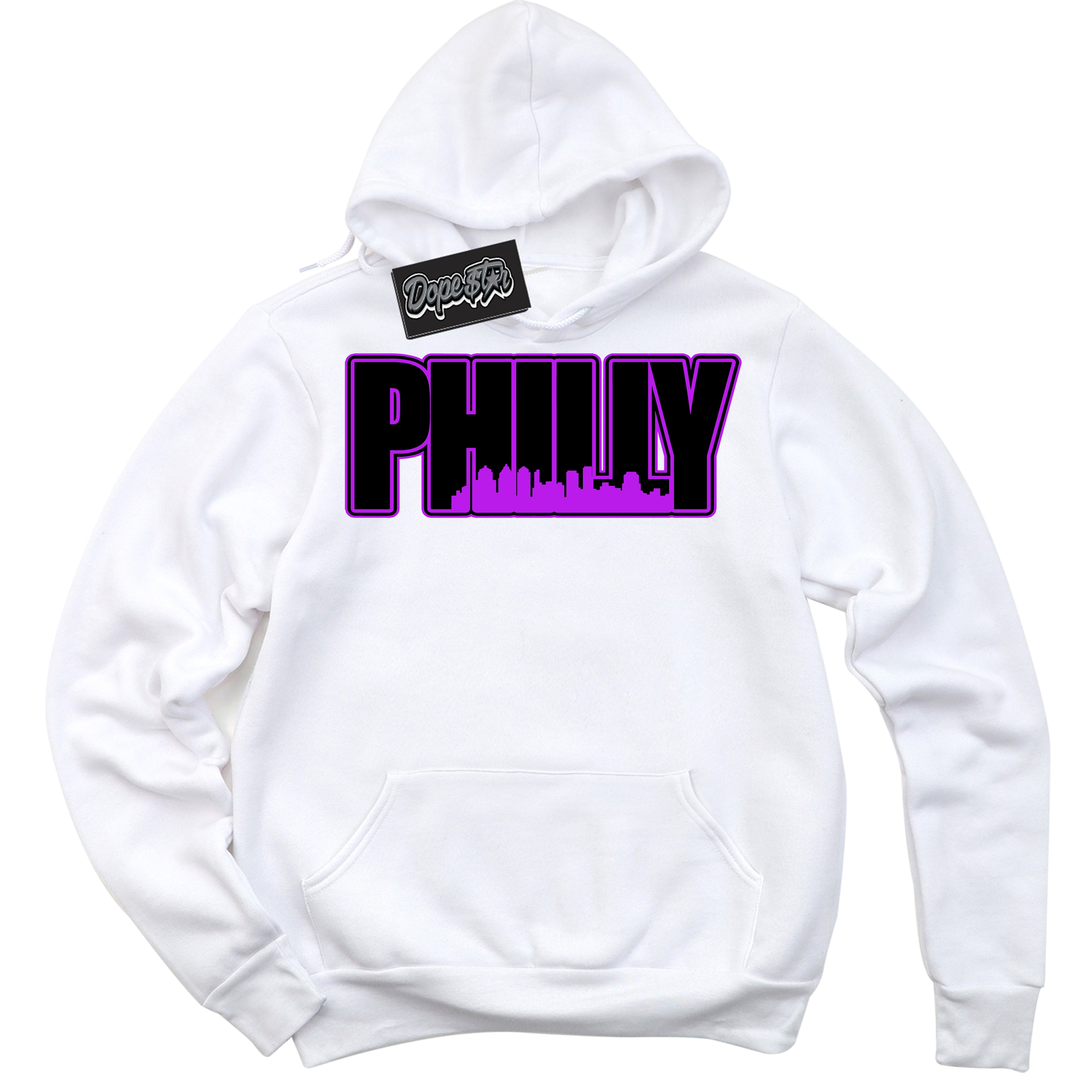 Cool White Hoodie with “ Philly ”  design that Perfectly Matches RTKT Genesis Dunk Sneakers.