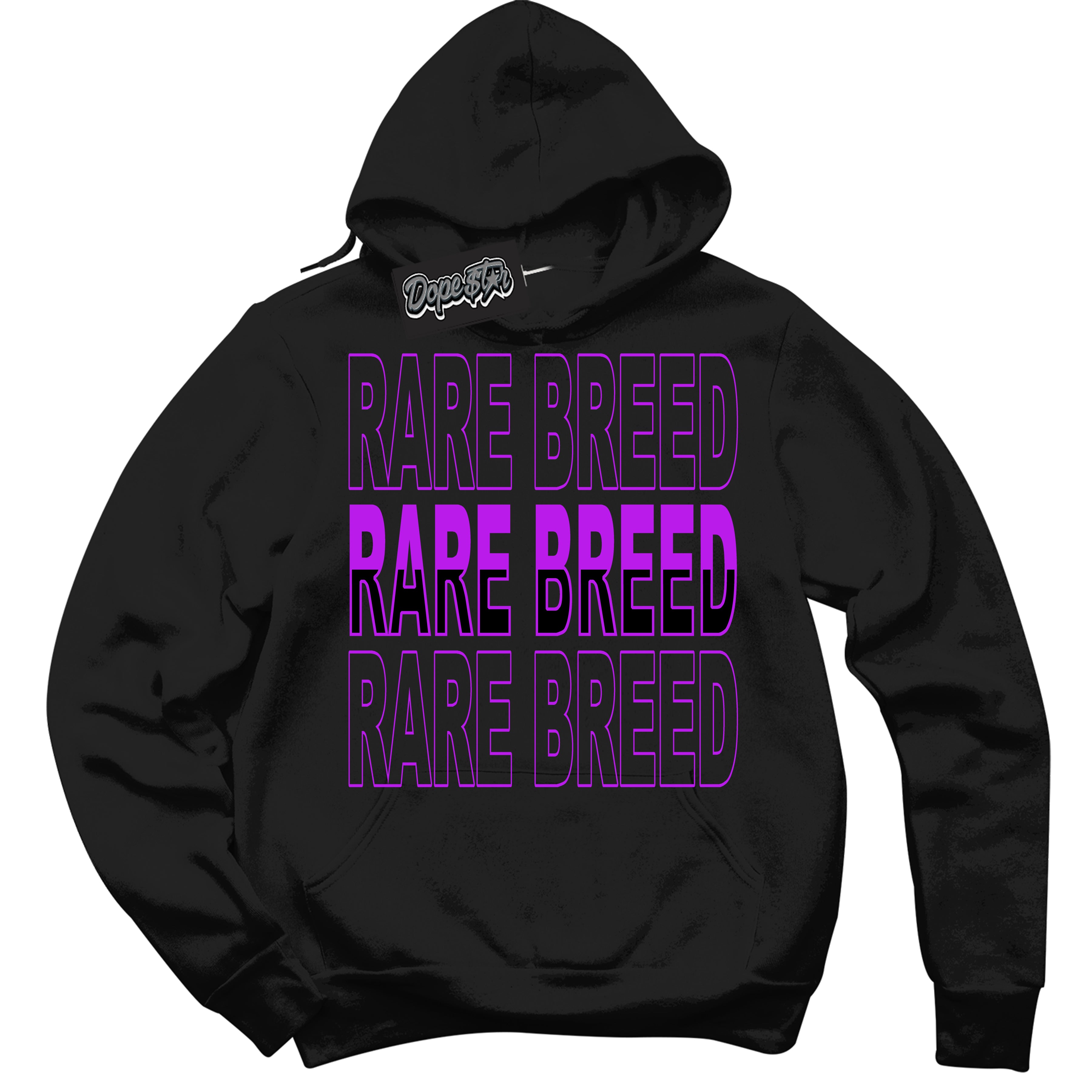 Cool Black Hoodie with “ Rare Breed ”  design that Perfectly Matches RTKT Genesis Dunk Sneakers.