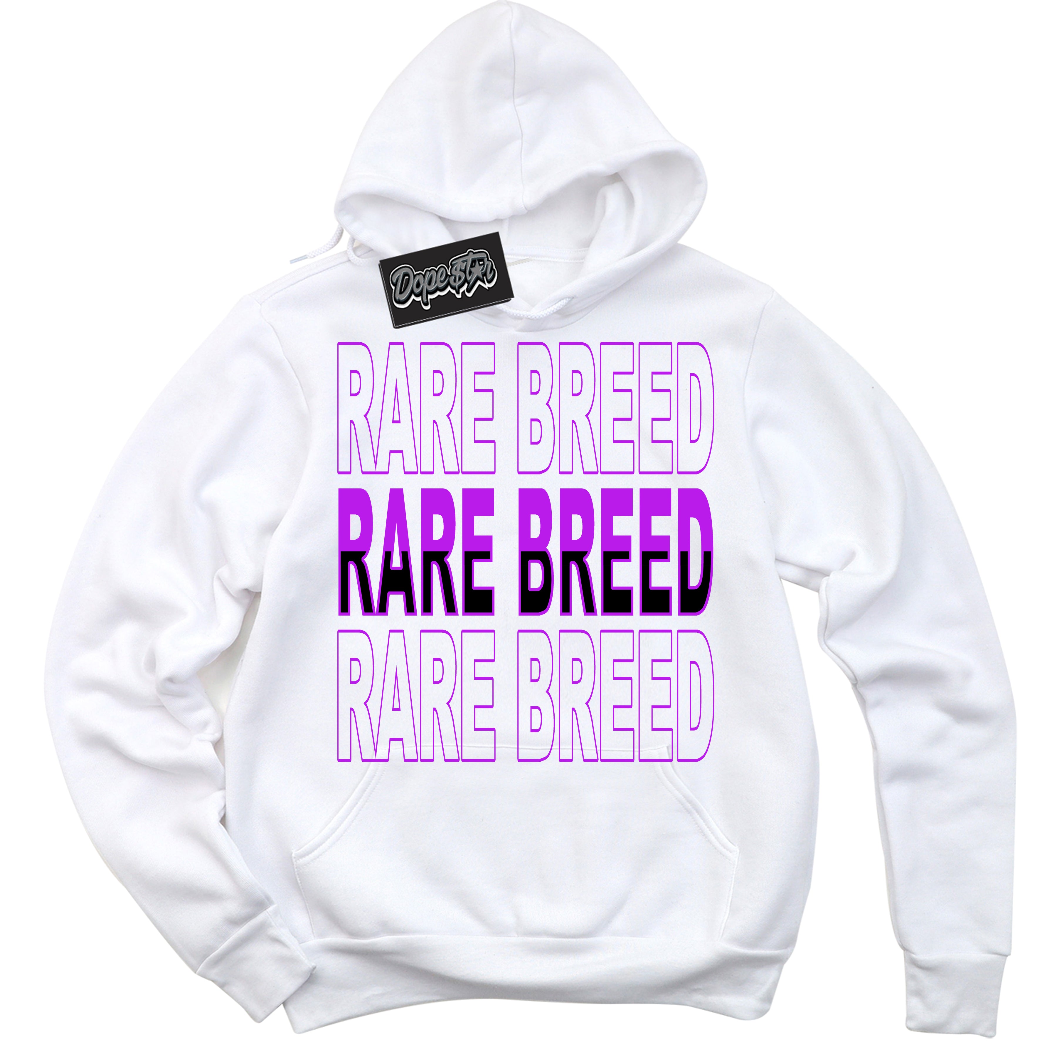 Cool White Hoodie with “ Rare Breed ”  design that Perfectly Matches RTKT Genesis Dunk Sneakers.