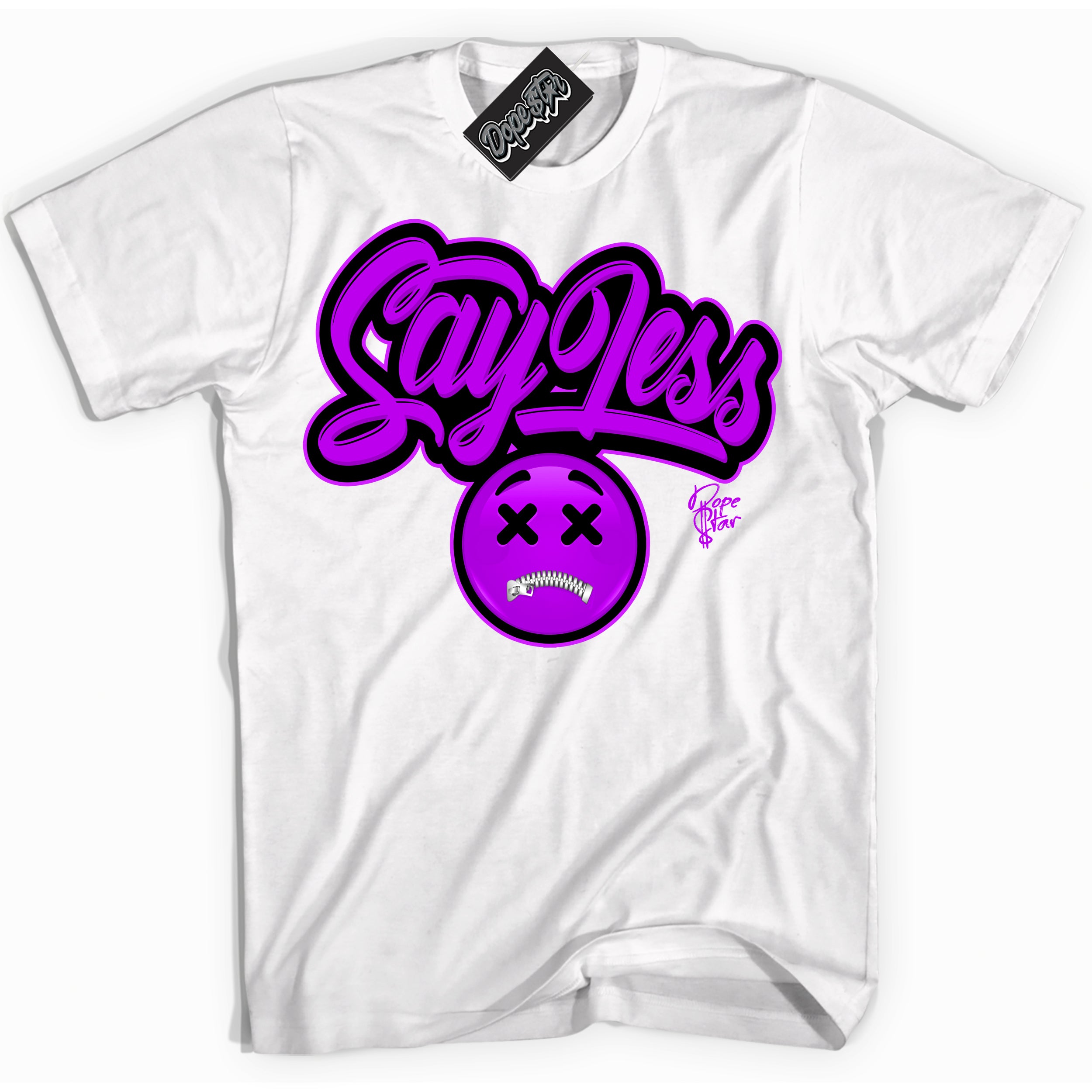 Cool White Shirt with “ Say Less” design that perfectly matches RTKT Genesis Dunk Sneakers.