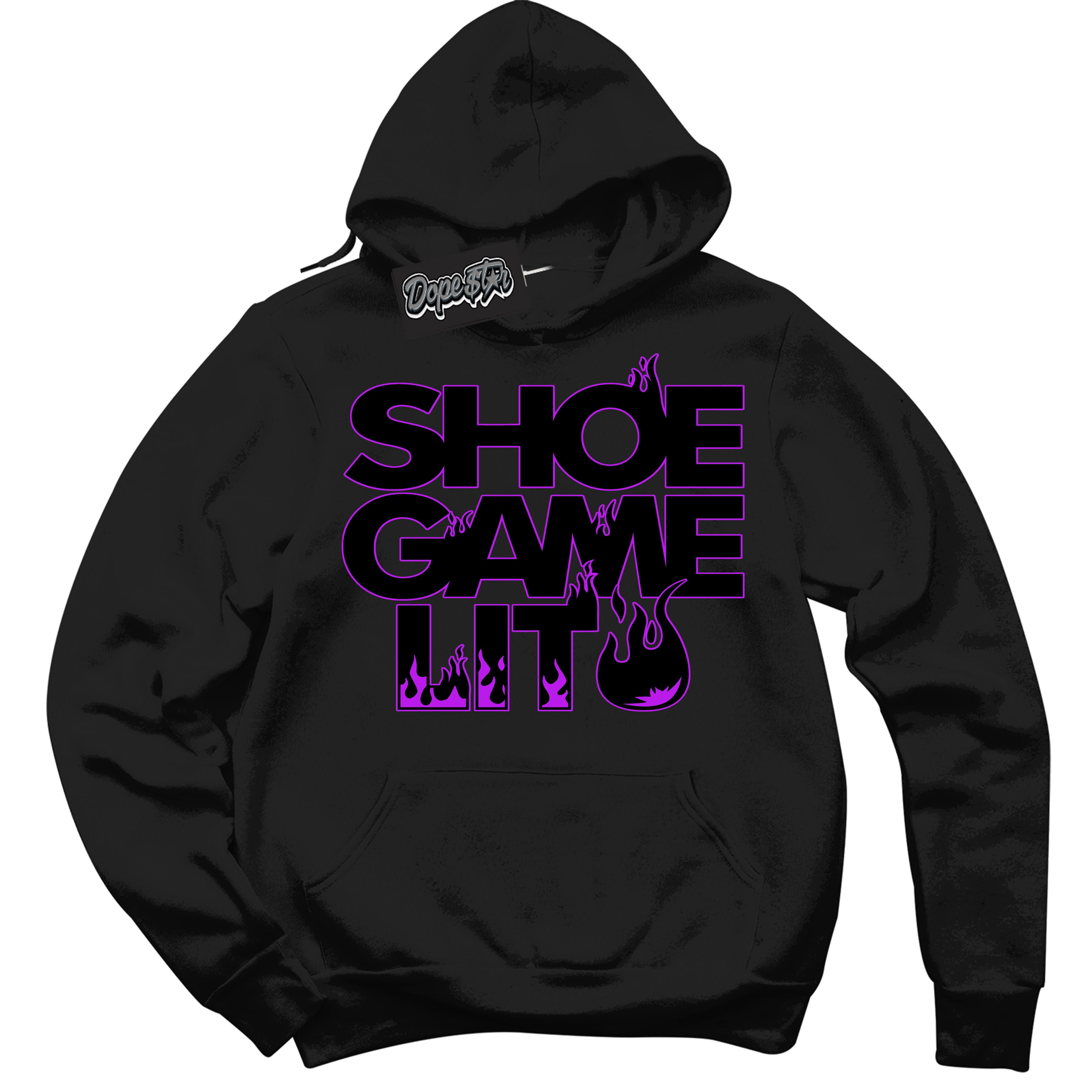 Cool Black Hoodie with “ Shoe Game Lit ”  design that Perfectly Matches RTKT Genesis Dunk Sneakers.