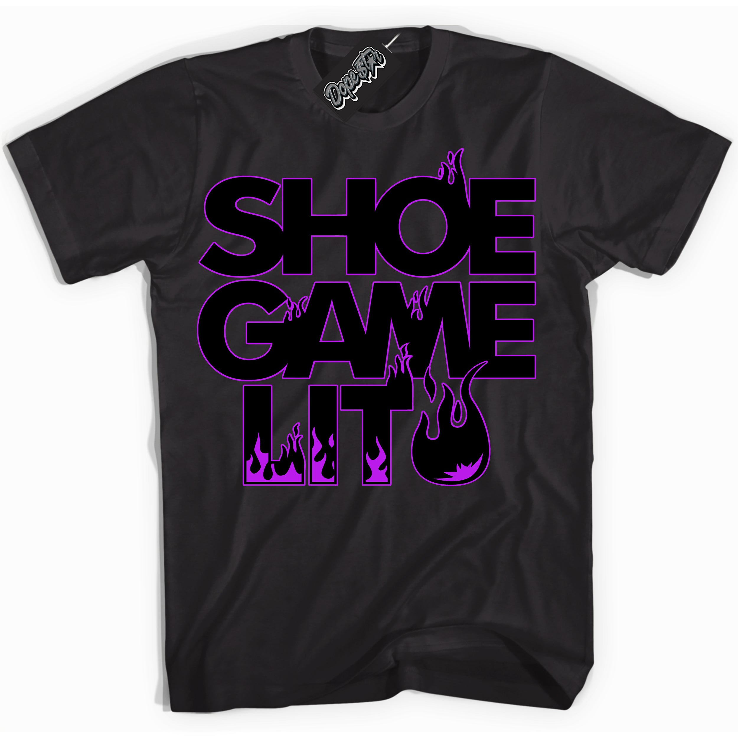 Cool Black Shirt with “ Shoe Game Lit” design that perfectly matches RTKT Genesis Dunk Sneakers.