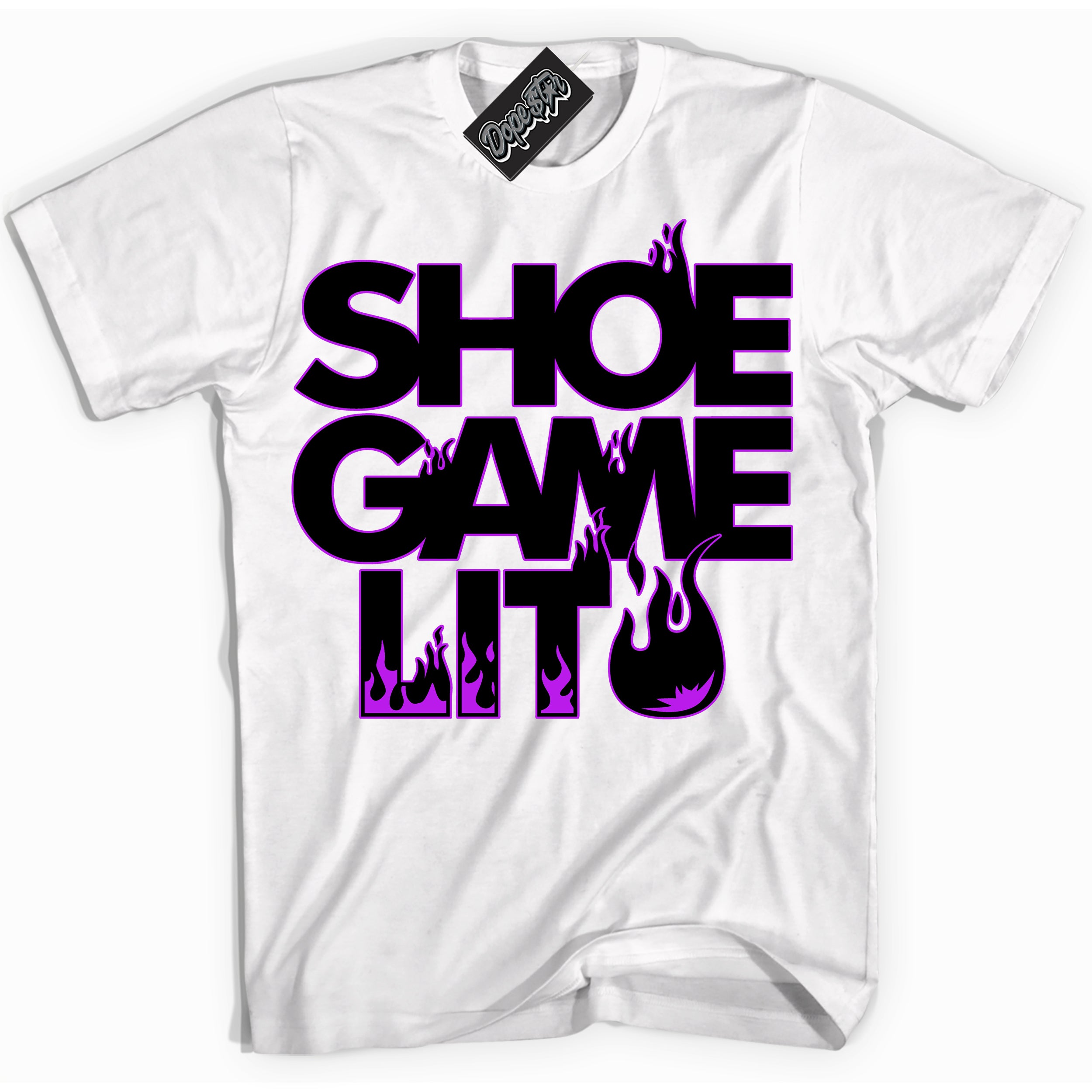 Cool White Shirt with “ Shoe Game Lit” design that perfectly matches RTKT Genesis Dunk Sneakers.