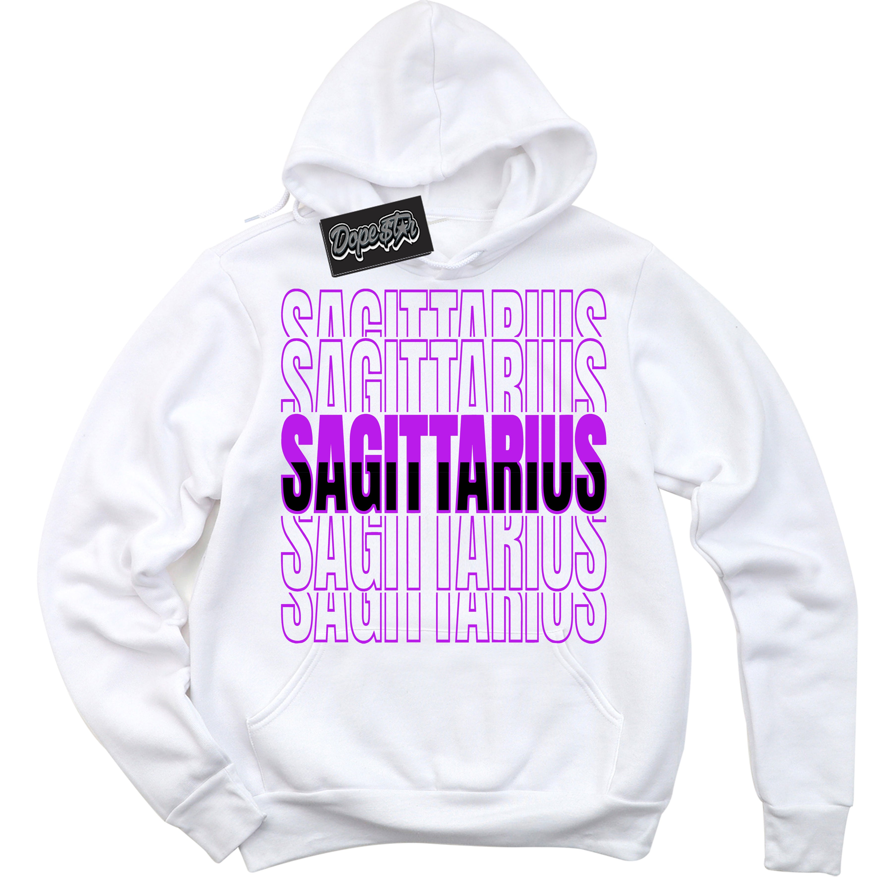 Cool White Hoodie with “ Sagittarius ”  design that Perfectly Matches RTKT Genesis Dunk Sneakers.