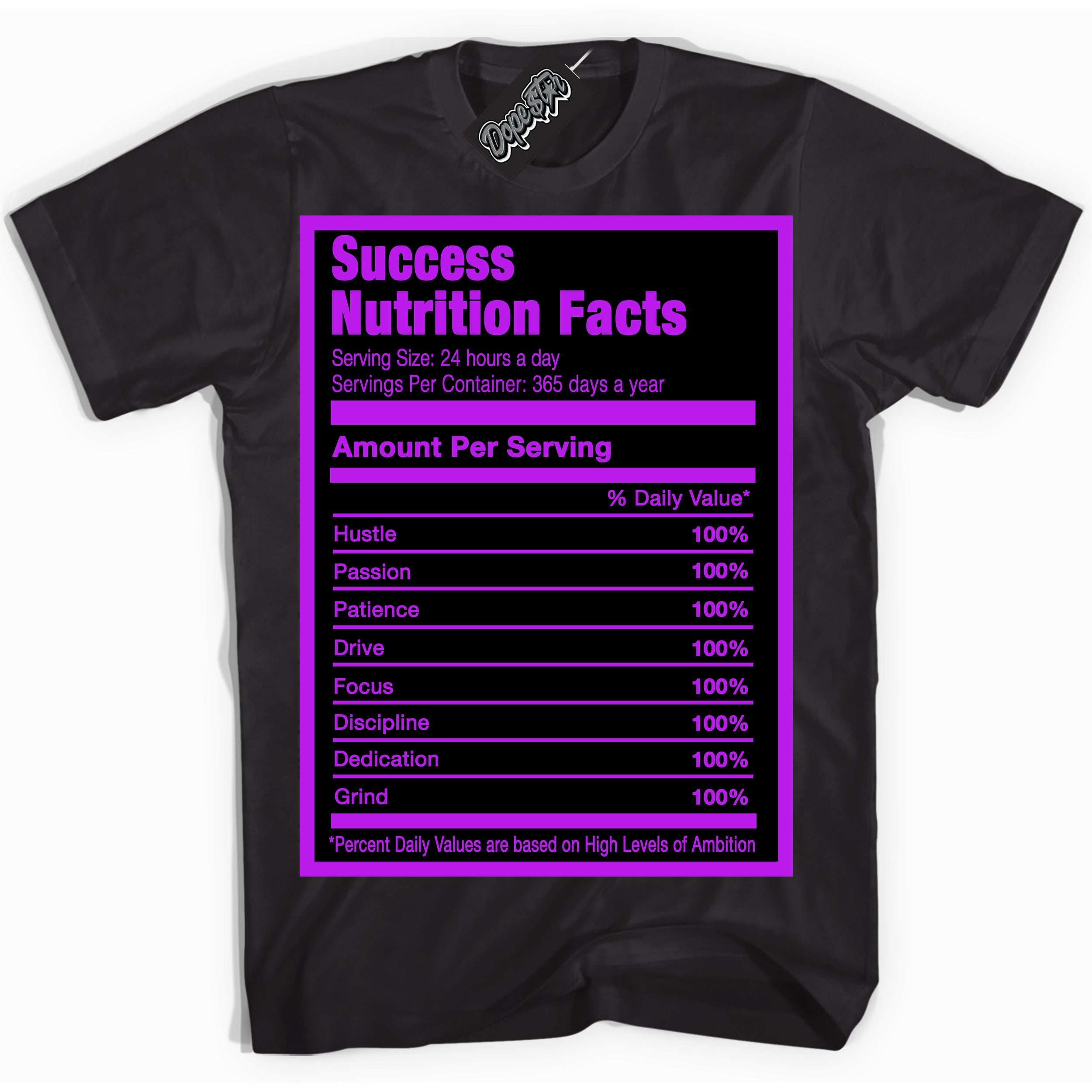 Cool Black Shirt with “ Success Nutrition” design that perfectly matches RTKT Genesis Dunk Sneakers.