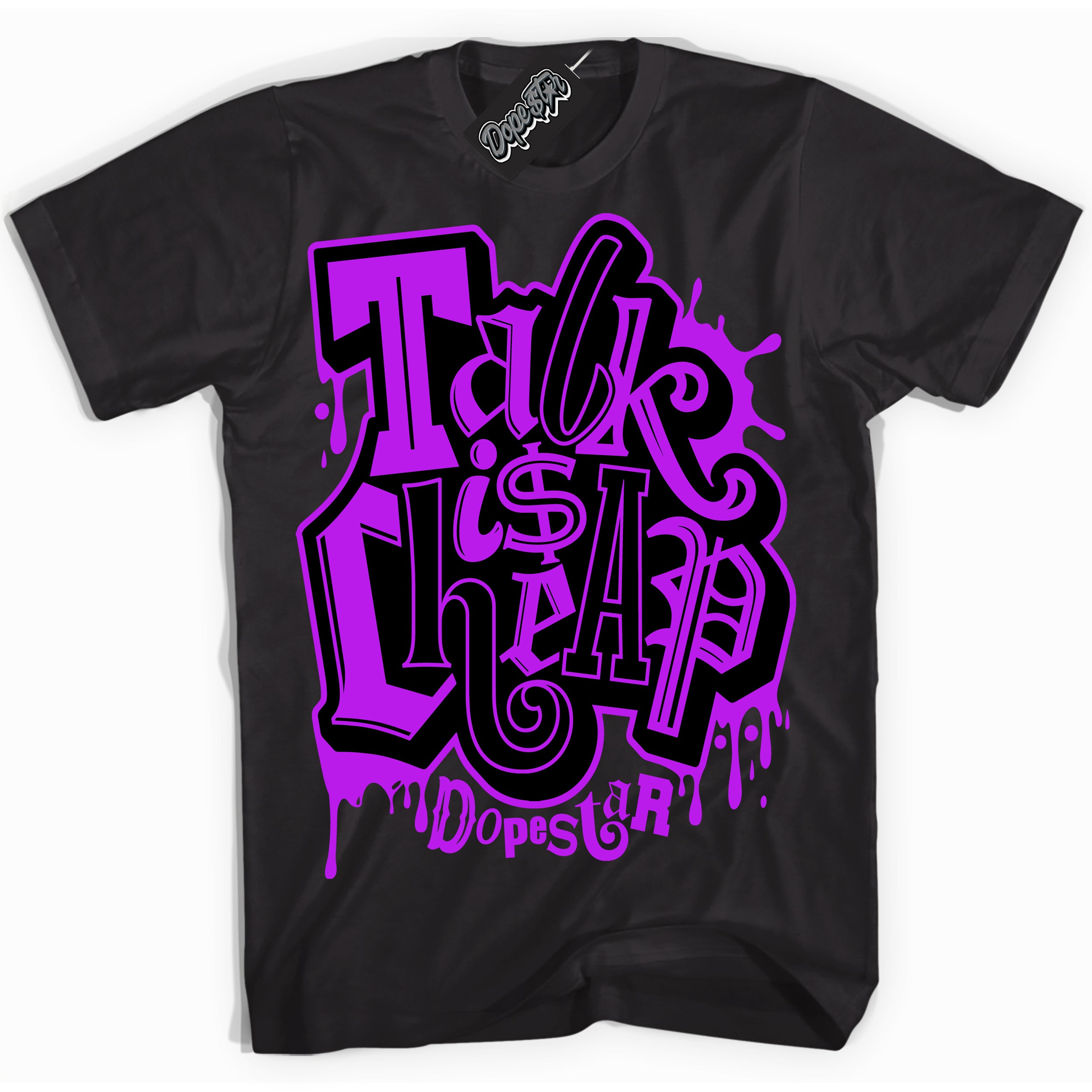 Cool Black Shirt with “ Talk Is Cheap” design that perfectly matches RTKT Genesis Dunk Sneakers.